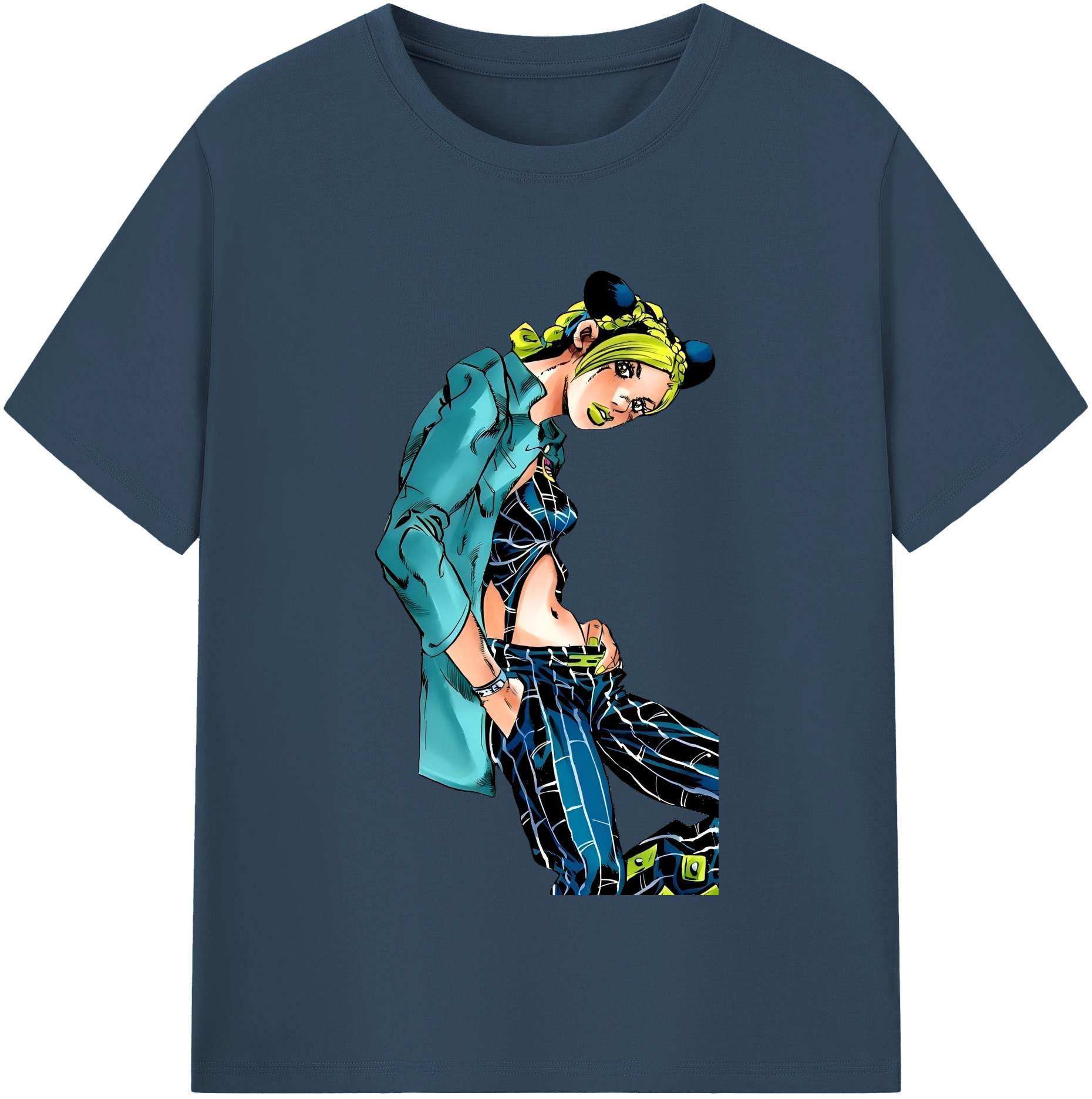 （画像用） "ジョジョの奇妙な冒険 くうじょう ジョリーン JoJo's Bizarre Adventure Jolyne Cujoh " レディースカジュアルプリントTシャツ（綿100％）