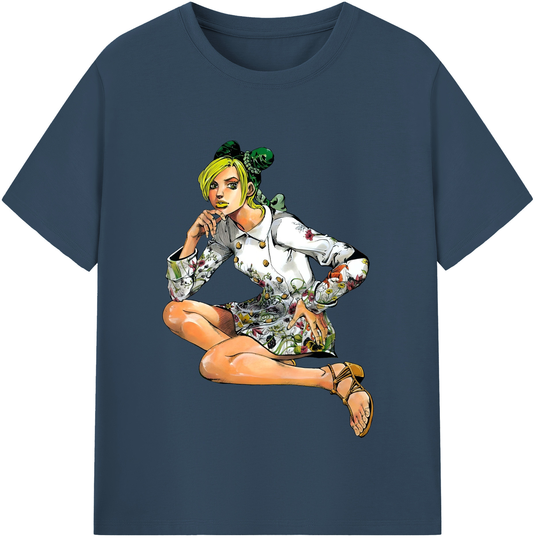 （画像用） "ジョジョの奇妙な冒険 くうじょう ジョリーン JoJo's Bizarre Adventure Jolyne Cujoh " レディースカジュアルプリントTシャツ（綿100％）