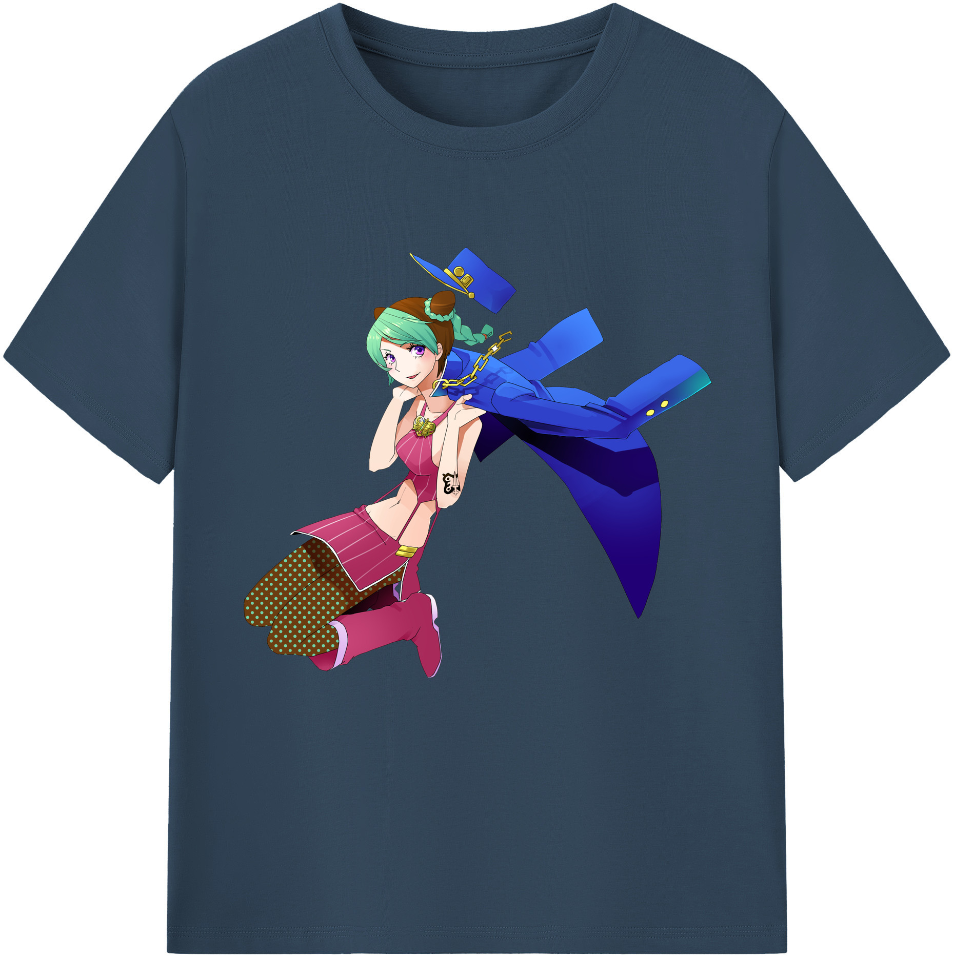 （画像用） "ジョジョの奇妙な冒険 くうじょう ジョリーン JoJo's Bizarre Adventure Jolyne Cujoh " レディースカジュアルプリントTシャツ（綿100％）