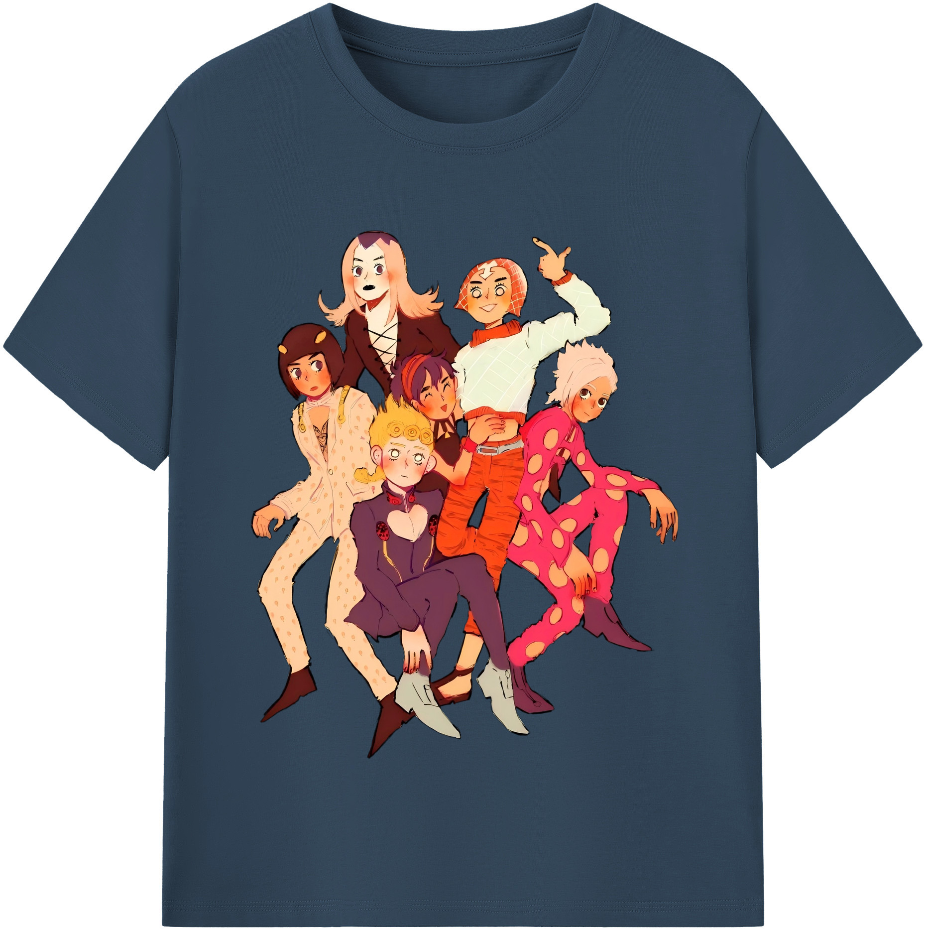 （画像用） ジョジョの奇妙な冒険 JoJo's Bizarre Adventure レディースカジュアルプリントTシャツ（綿100％）