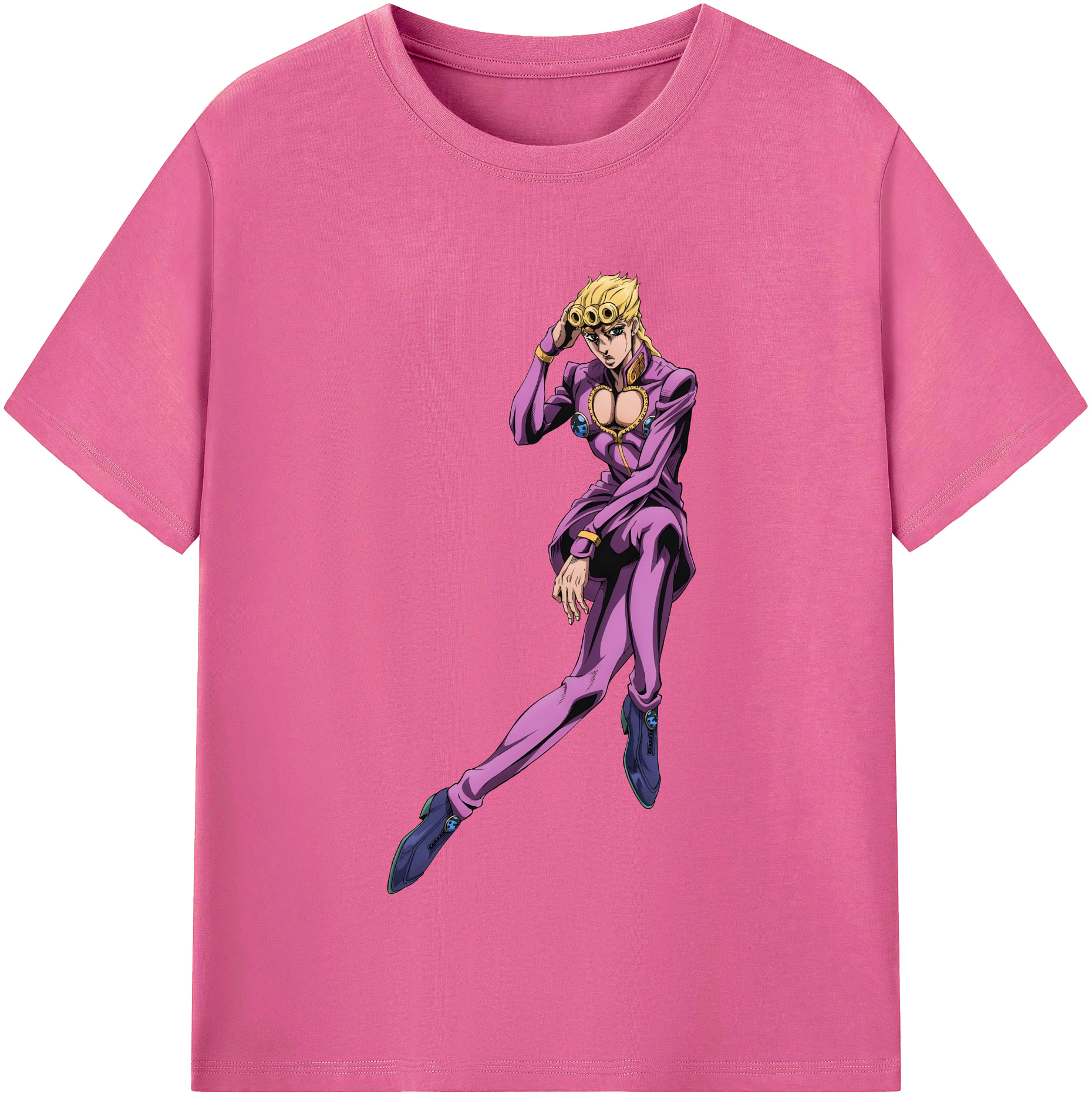 （画像用） ジョジョの奇妙な冒険 ジョルノ?ジョバァーナ JoJo's Bizarre Adventure Giorno Giovanna レディースカジュアルプリントTシャツ（綿100％）