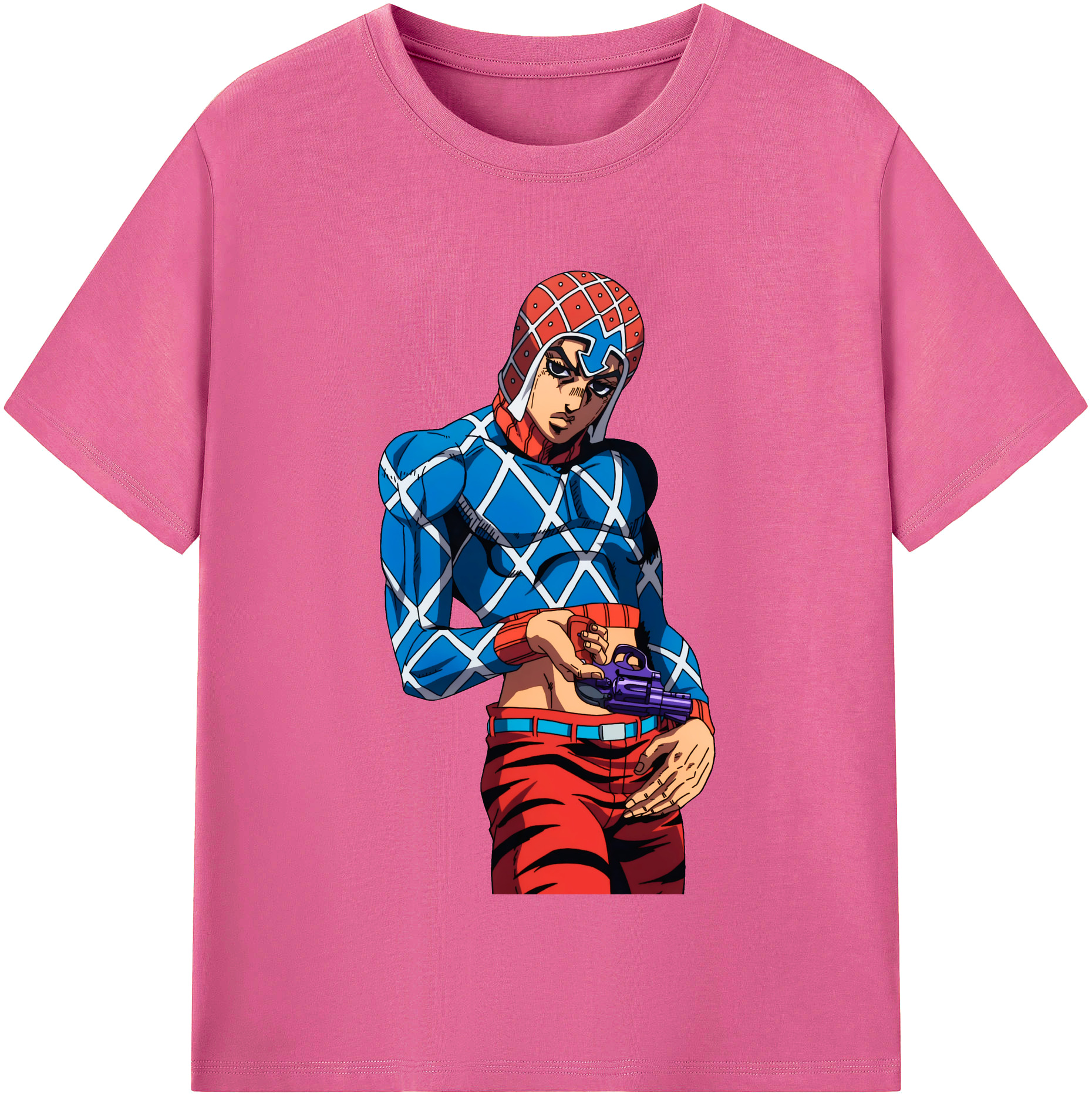 （画像用） ジョジョの奇妙な冒険 グイード?ミスタ JoJo's Bizarre Adventure Guido Mista レディースカジュアルプリントTシャツ（綿100％）