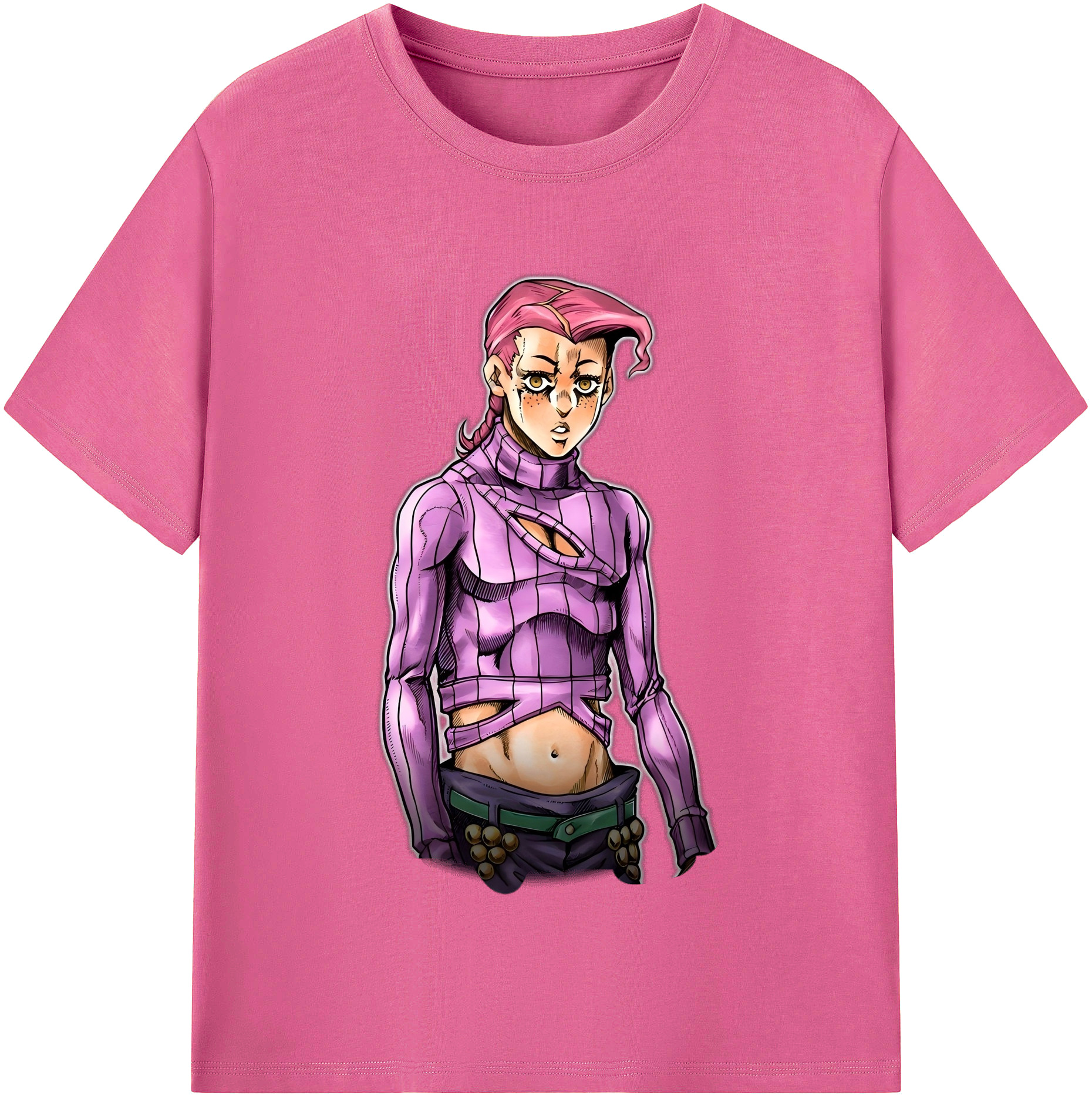 （画像用） ジョジョの奇妙な冒険 ビネガー?ドッピオ JoJo's Bizarre Adventure Vinegar Doppio レディースカジュアルプリントTシャツ（綿100％）