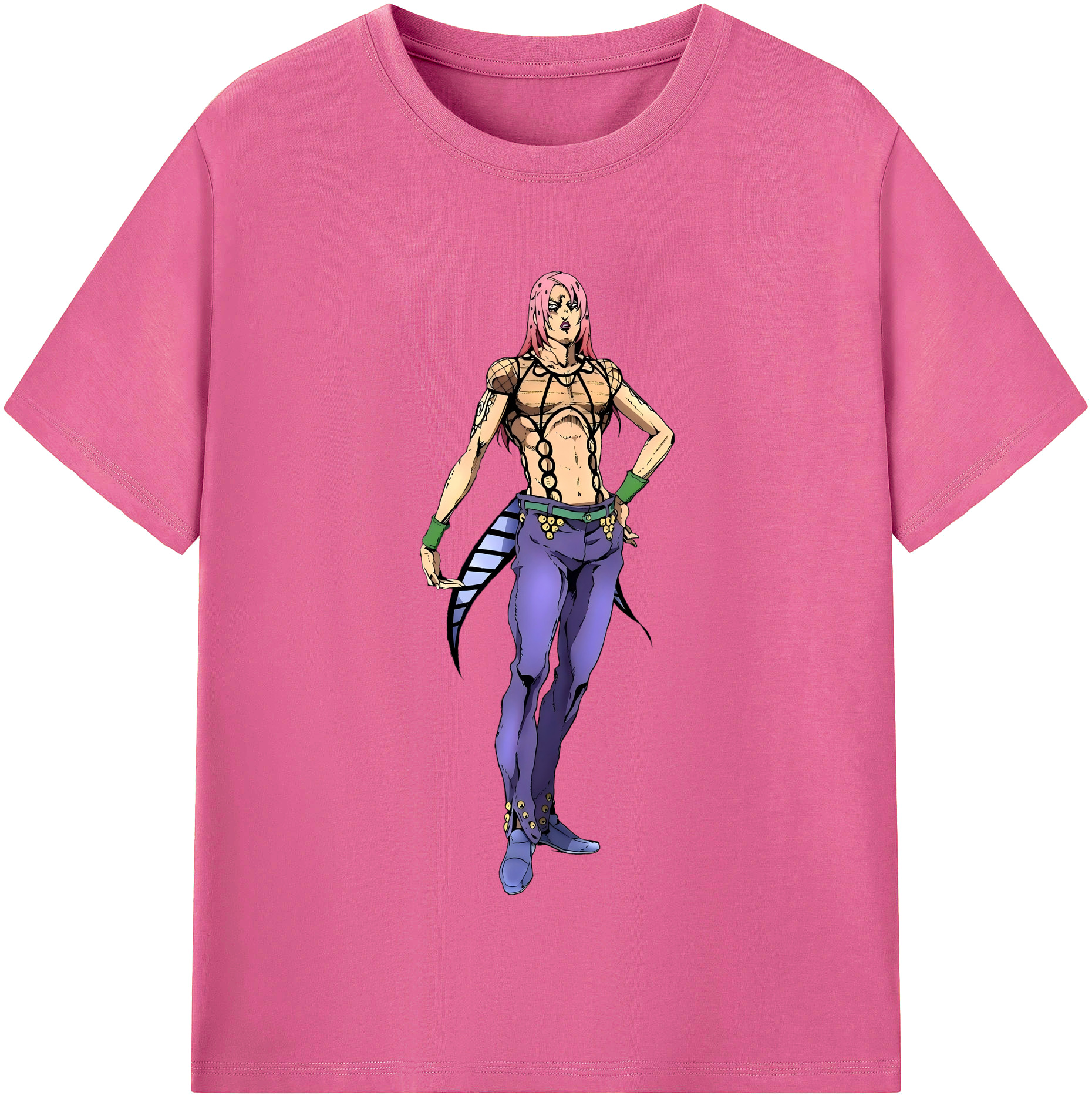 （画像用） ジョジョの奇妙な冒険 ビネガー?ドッピオ JoJo's Bizarre Adventure Vinegar Doppio レディースカジュアルプリントTシャツ（綿100％）