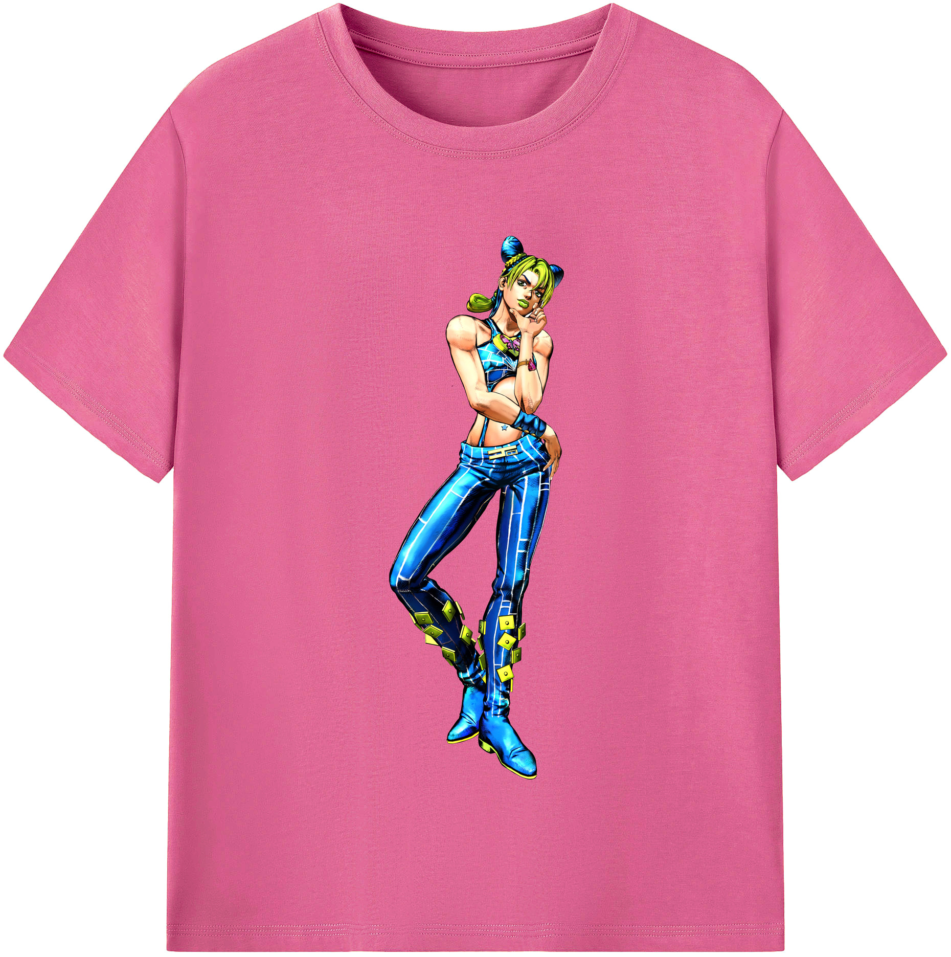 （画像用） "ジョジョの奇妙な冒険 くうじょう ジョリーン JoJo's Bizarre Adventure Jolyne Cujoh " レディースカジュアルプリントTシャツ（綿100％）