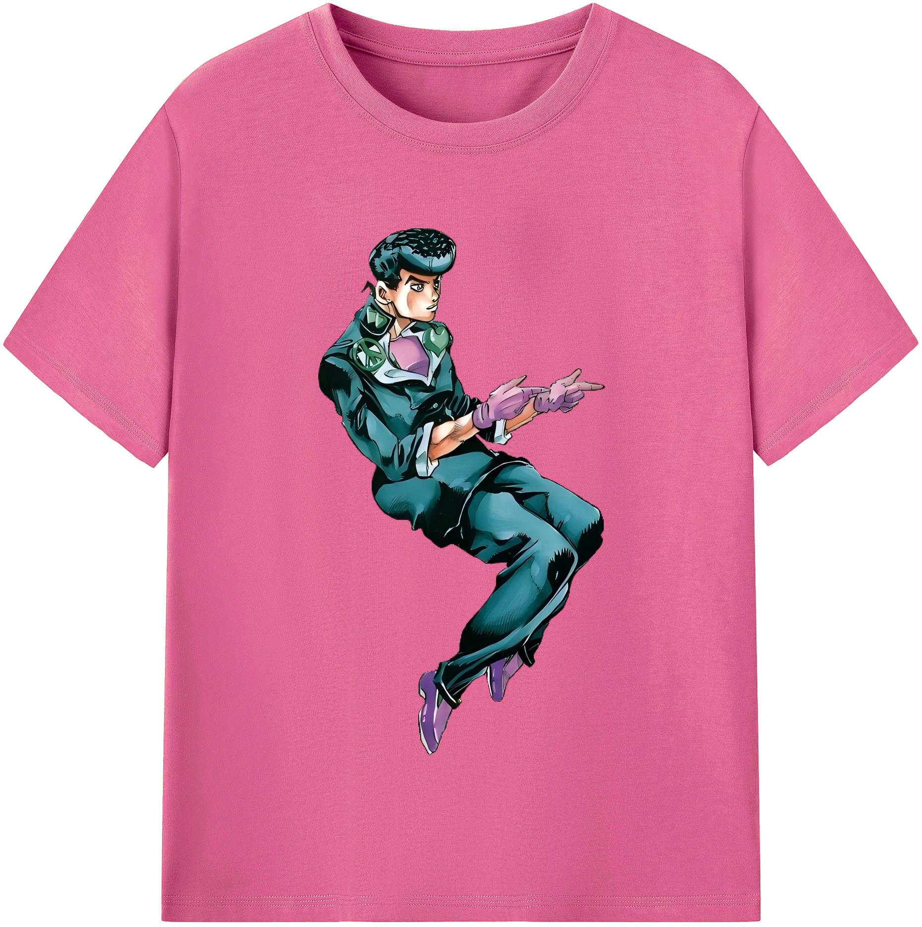 （画像用） ジョジョの奇妙な冒険 ひがしかた じょうすけ JoJo's Bizarre Adventure Higashikata Josuke レディースカジュアルプリントTシャツ（綿100％）