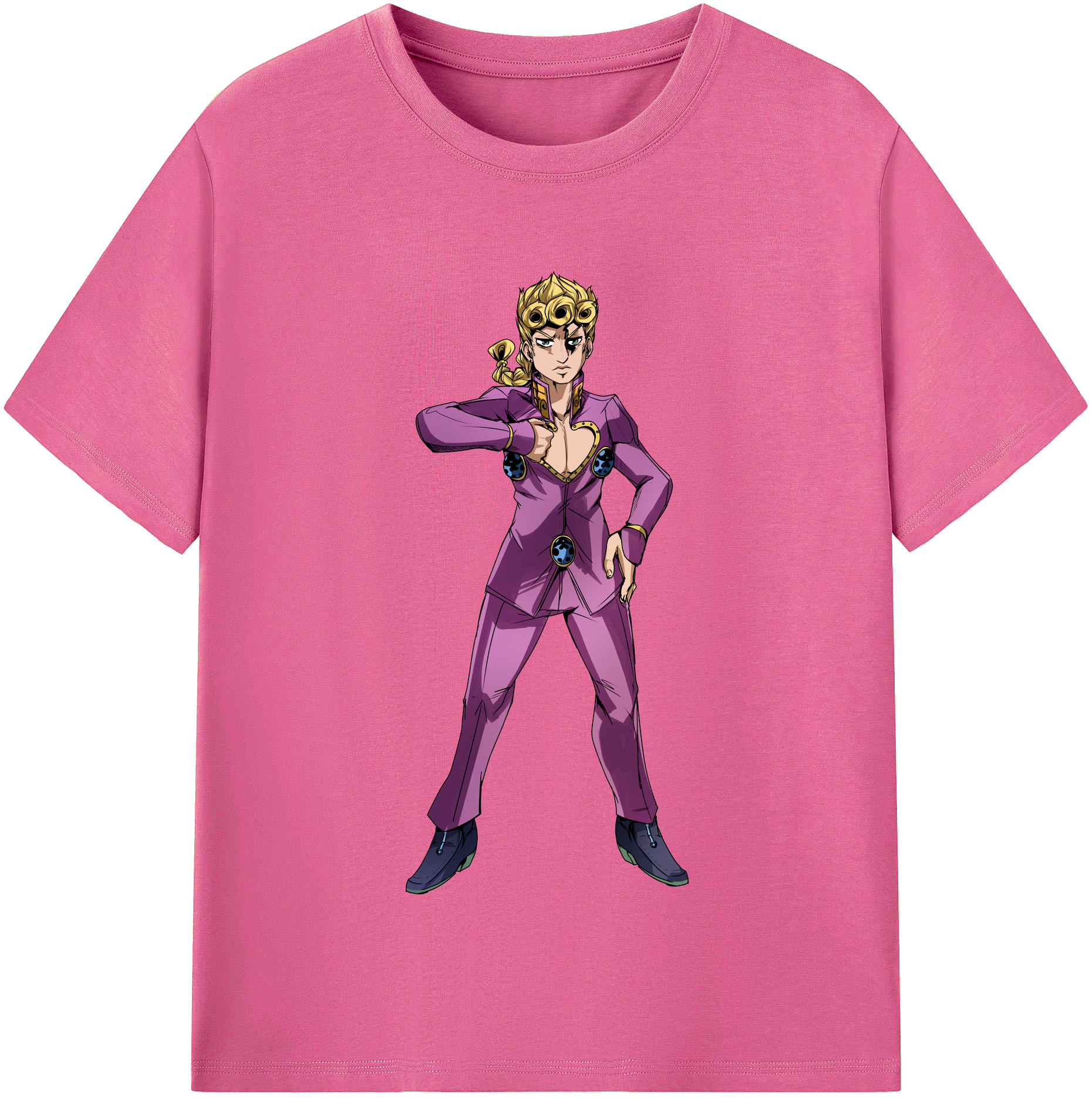 （画像用） ジョジョの奇妙な冒険 ジョルノ?ジョバァーナ JoJo's Bizarre Adventure Giorno Giovanna レディースカジュアルプリントTシャツ（綿100％）