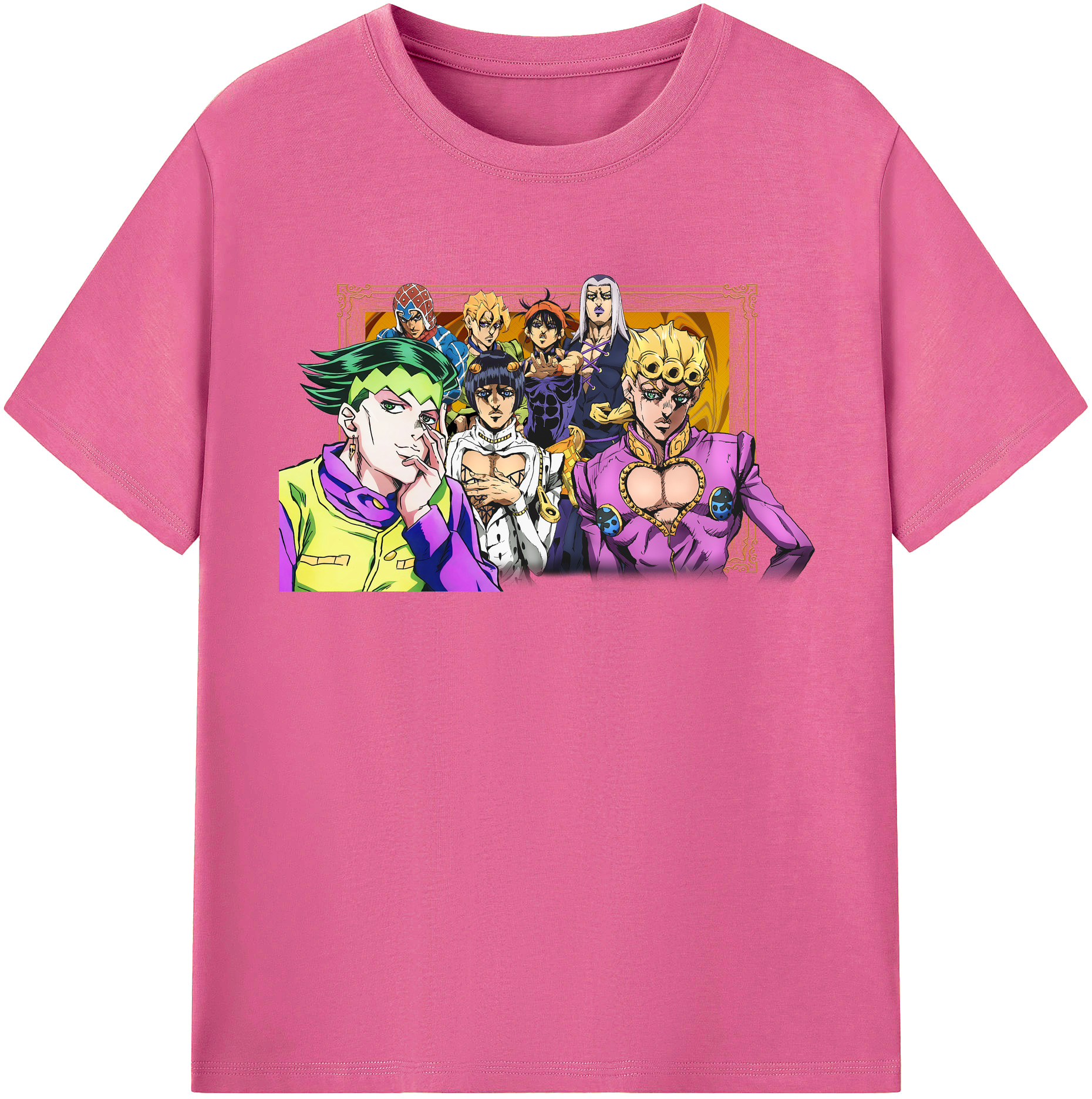（画像用） ジョジョの奇妙な冒険 ジョルノ?ジョバァーナ JoJo's Bizarre Adventure Giorno Giovanna レディースカジュアルプリントTシャツ（綿100％）