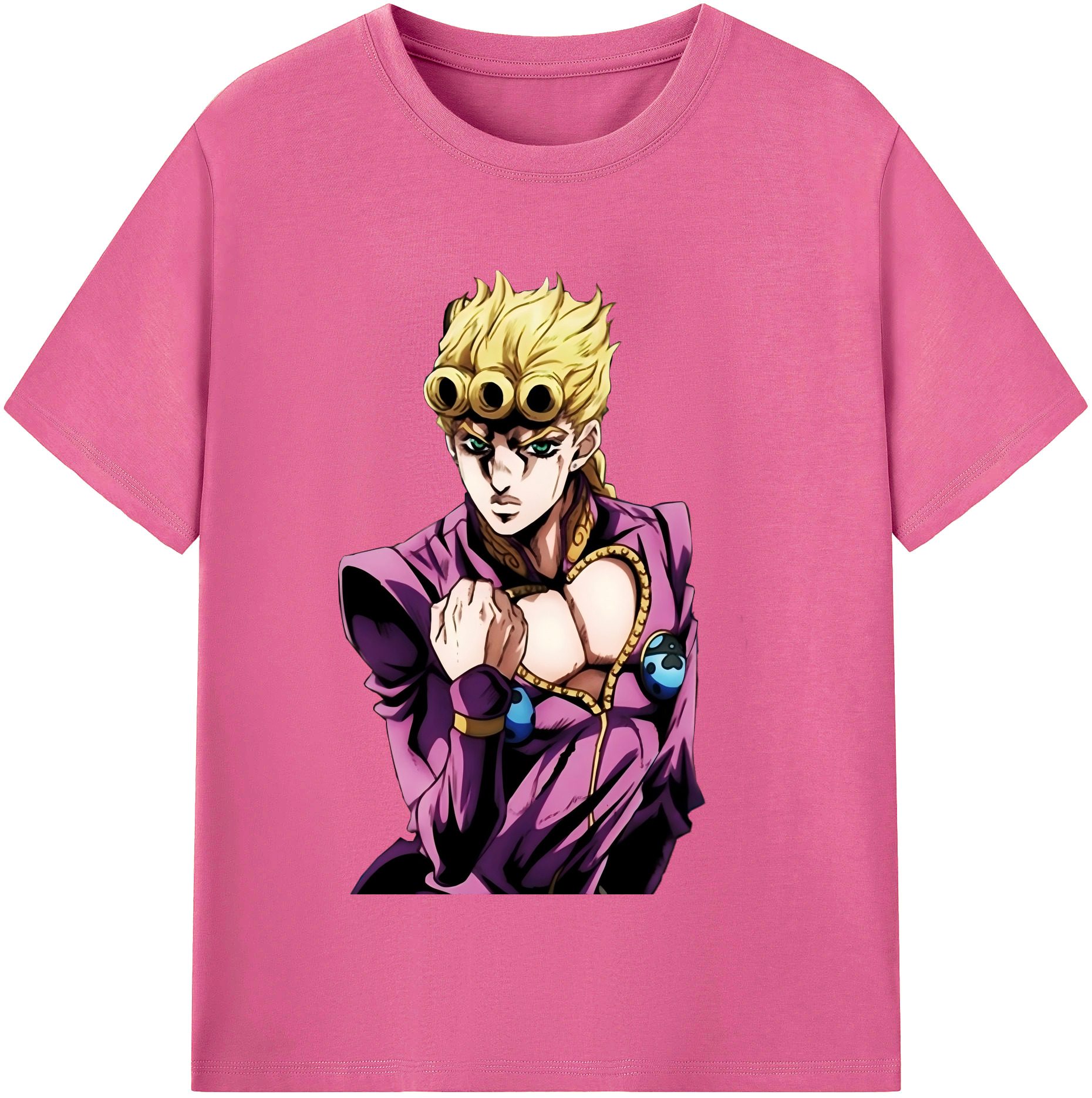 （画像用） ジョジョの奇妙な冒険 ジョルノ?ジョバァーナ JoJo's Bizarre Adventure Giorno Giovanna レディースカジュアルプリントTシャツ（綿100％）