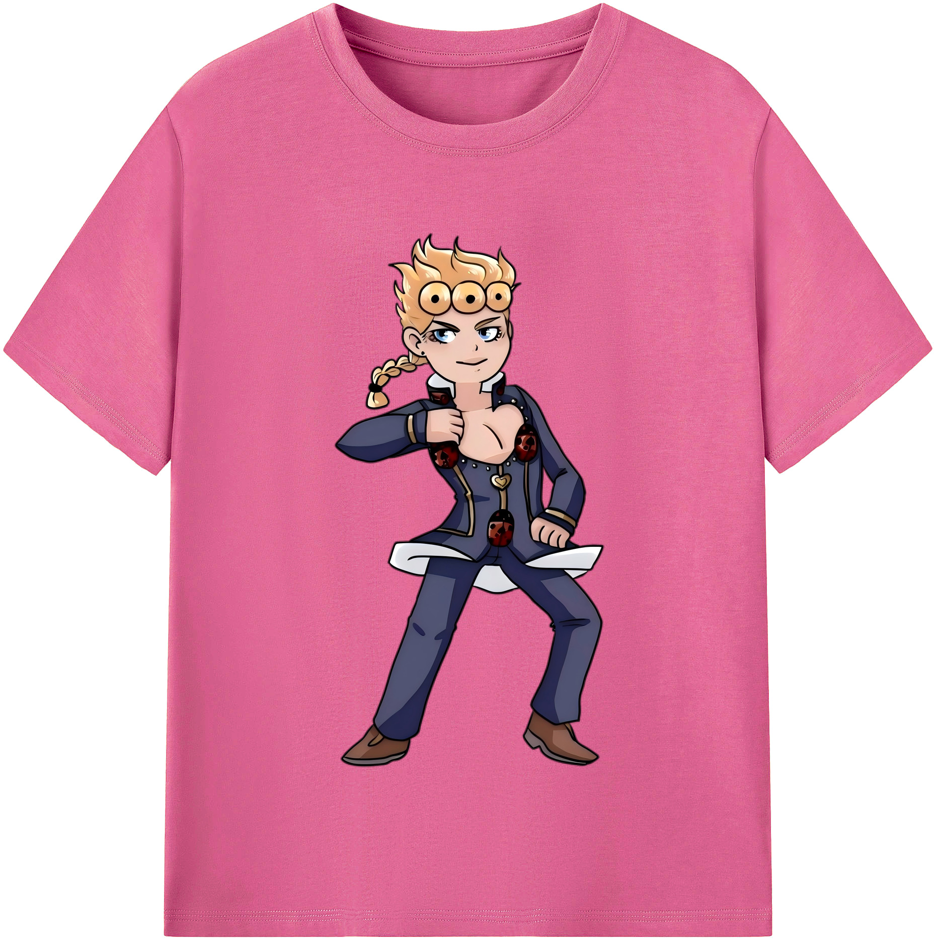 （画像用） ジョジョの奇妙な冒険 ジョルノ?ジョバァーナ JoJo's Bizarre Adventure Giorno Giovanna レディースカジュアルプリントTシャツ（綿100％）