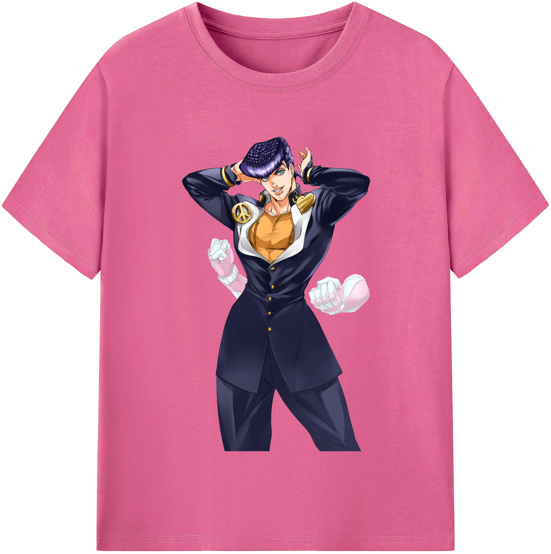 （画像用） ジョジョの奇妙な冒険 ひがしかた じょうすけ JoJo's Bizarre Adventure Higashikata Josuke レディースカジュアルプリントTシャツ（綿100％）