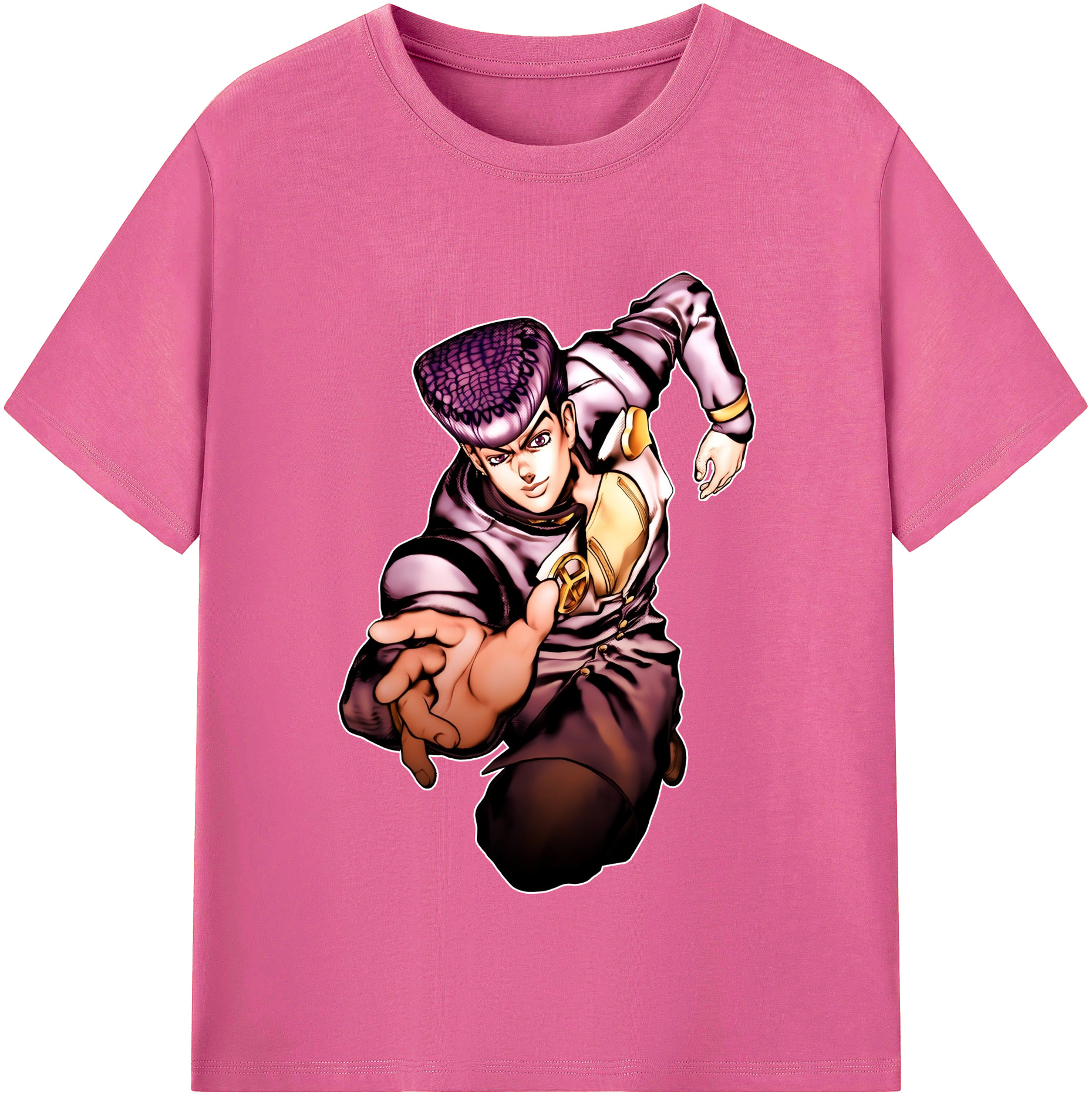 （画像用） ジョジョの奇妙な冒険 ひがしかた じょうすけ JoJo's Bizarre Adventure Higashikata Josuke レディースカジュアルプリントTシャツ（綿100％）