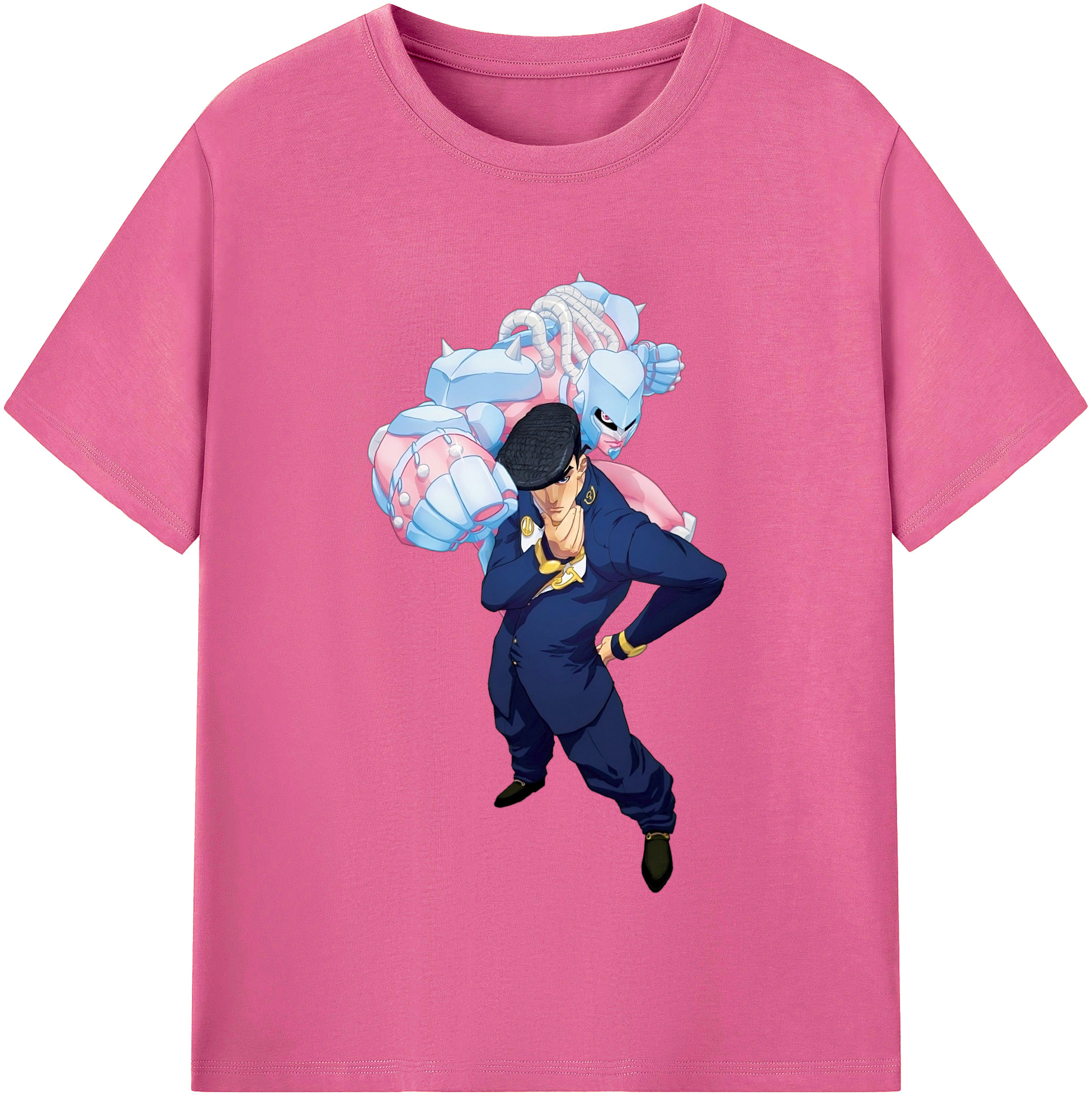 （画像用） ジョジョの奇妙な冒険 ひがしかた じょうすけ JoJo's Bizarre Adventure Higashikata Josuke レディースカジュアルプリントTシャツ（綿100％）