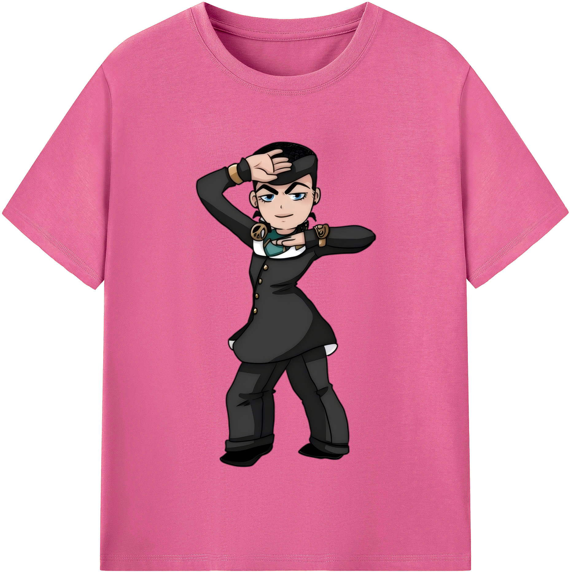 （画像用） ジョジョの奇妙な冒険 ひがしかた じょうすけ JoJo's Bizarre Adventure Higashikata Josuke レディースカジュアルプリントTシャツ（綿100％）
