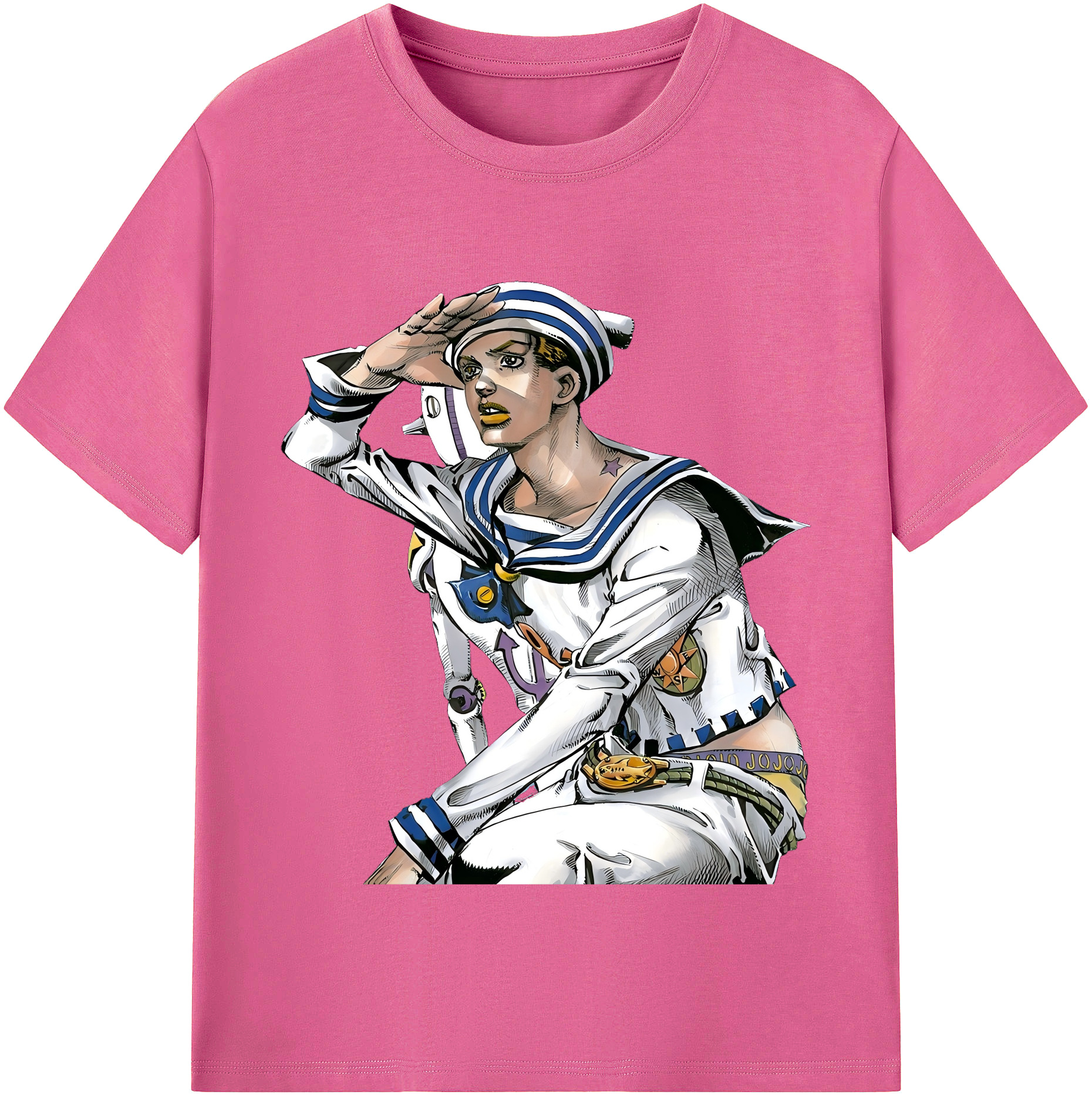 （画像用） ジョジョの奇妙な冒険 東方定助 JoJo's Bizarre Adventure Higashikata Josuke レディースカジュアルプリントTシャツ（綿100％）