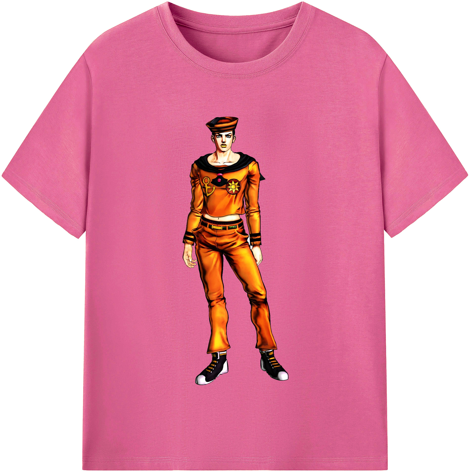 （画像用） ジョジョの奇妙な冒険 東方定助 JoJo's Bizarre Adventure Higashikata Josuke レディースカジュアルプリントTシャツ（綿100％）