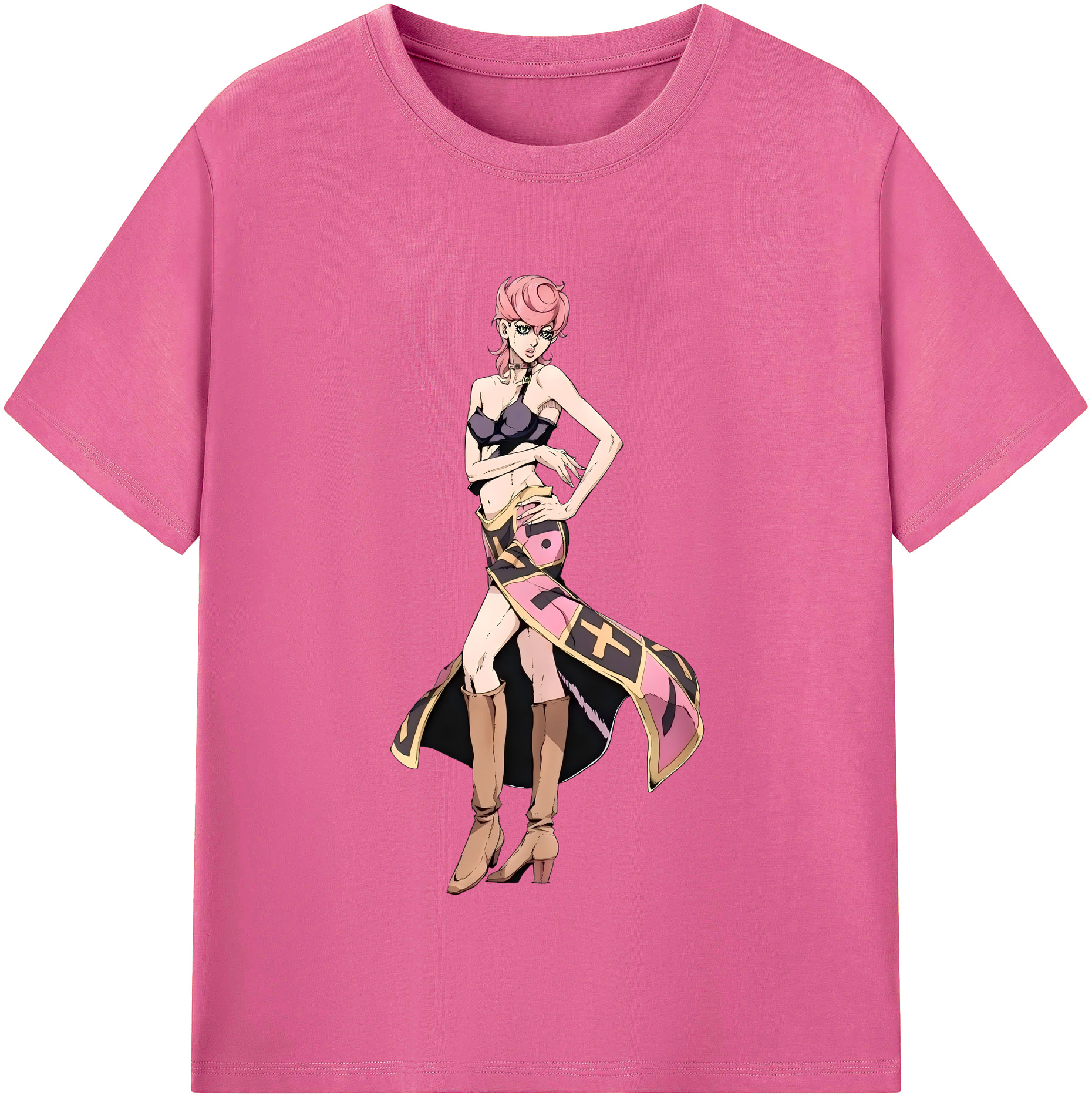 （画像用） ジョジョの奇妙な冒険 トリッシュ?ウナ JoJo's Bizarre Adventure Trish Una レディースカジュアルプリントTシャツ（綿100％）