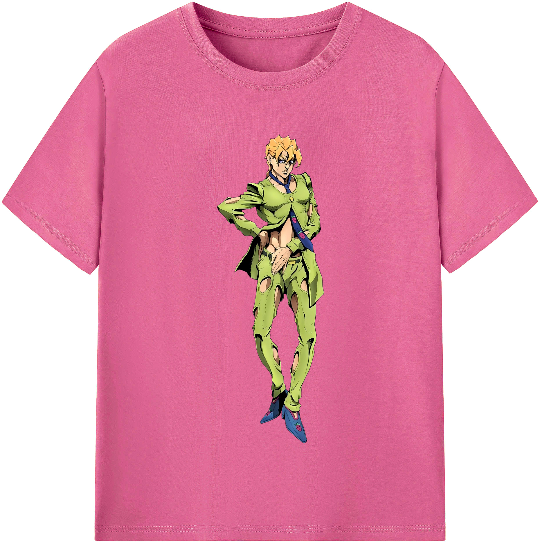 （画像用） ジョジョの奇妙な冒険 パンナコッタ?フー JoJo's Bizarre Adventure Pannacotta Fugo レディースカジュアルプリントTシャツ（綿100％）