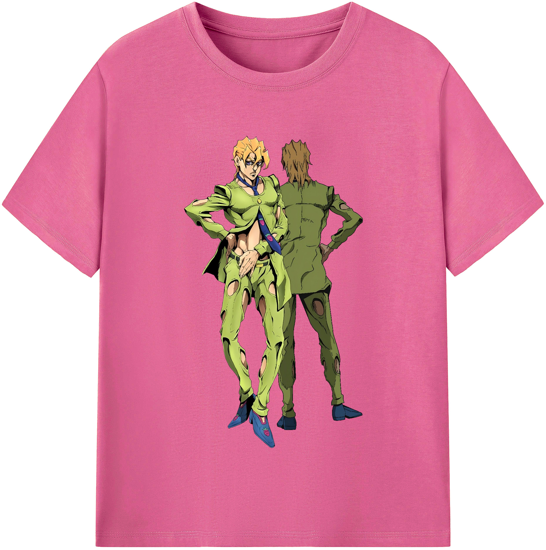 （画像用） ジョジョの奇妙な冒険 パンナコッタ?フー JoJo's Bizarre Adventure Pannacotta Fugo レディースカジュアルプリントTシャツ（綿100％）