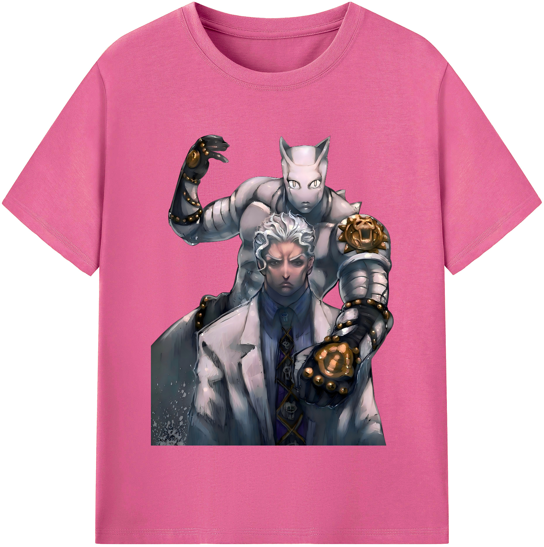 （画像用） ジョジョの奇妙な冒険 きら よしかげ JoJo's Bizarre Adventure Kira Yoshikage レディースカジュアルプリントTシャツ（綿100％）