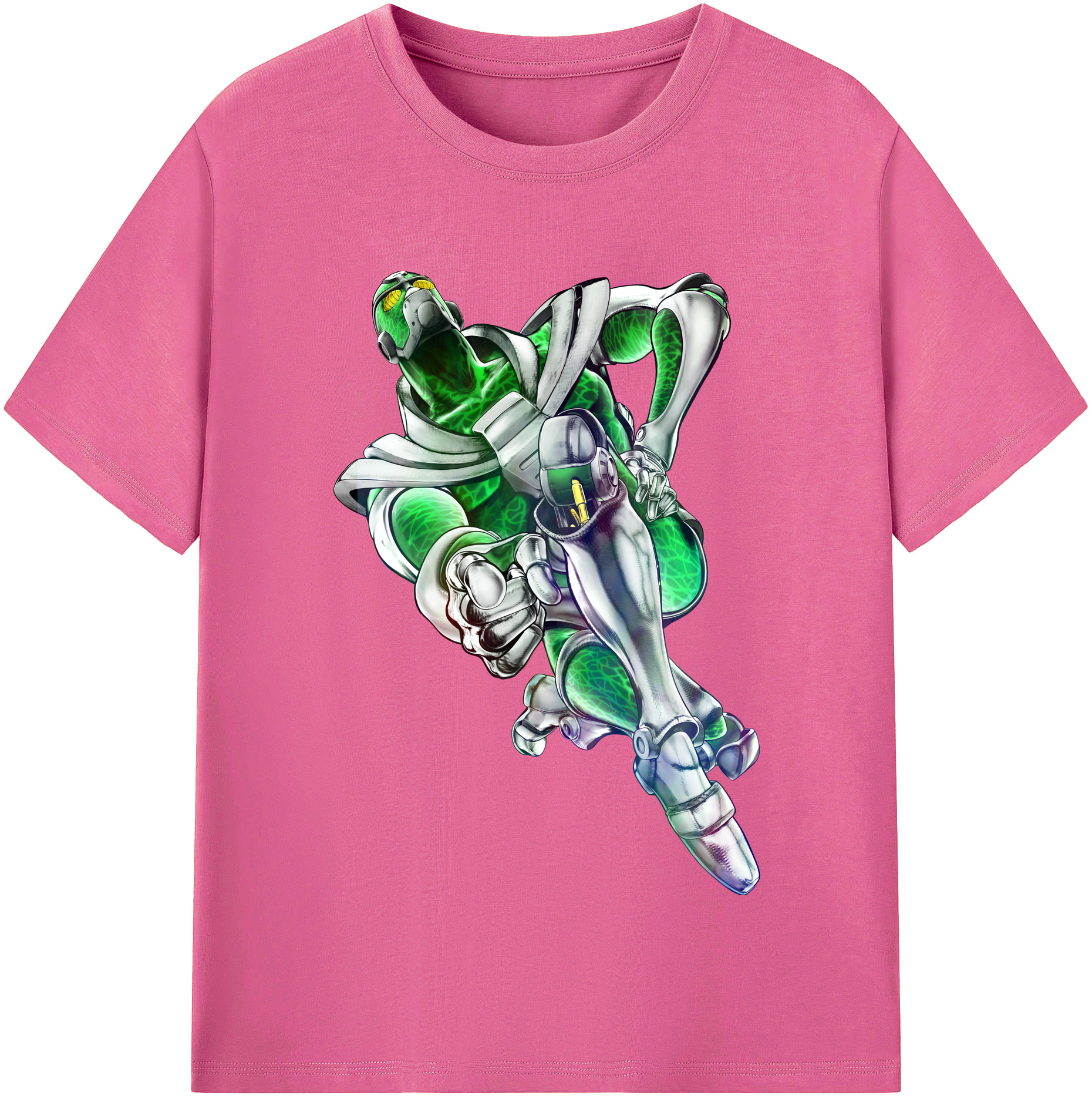 （画像用） ジョジョの奇妙な冒険 花京院 典明（かきょういん のりあき） JoJo's Bizarre Adventure Kakyoin Noriaki レディースカジュアルプリントTシャツ（綿100％）
