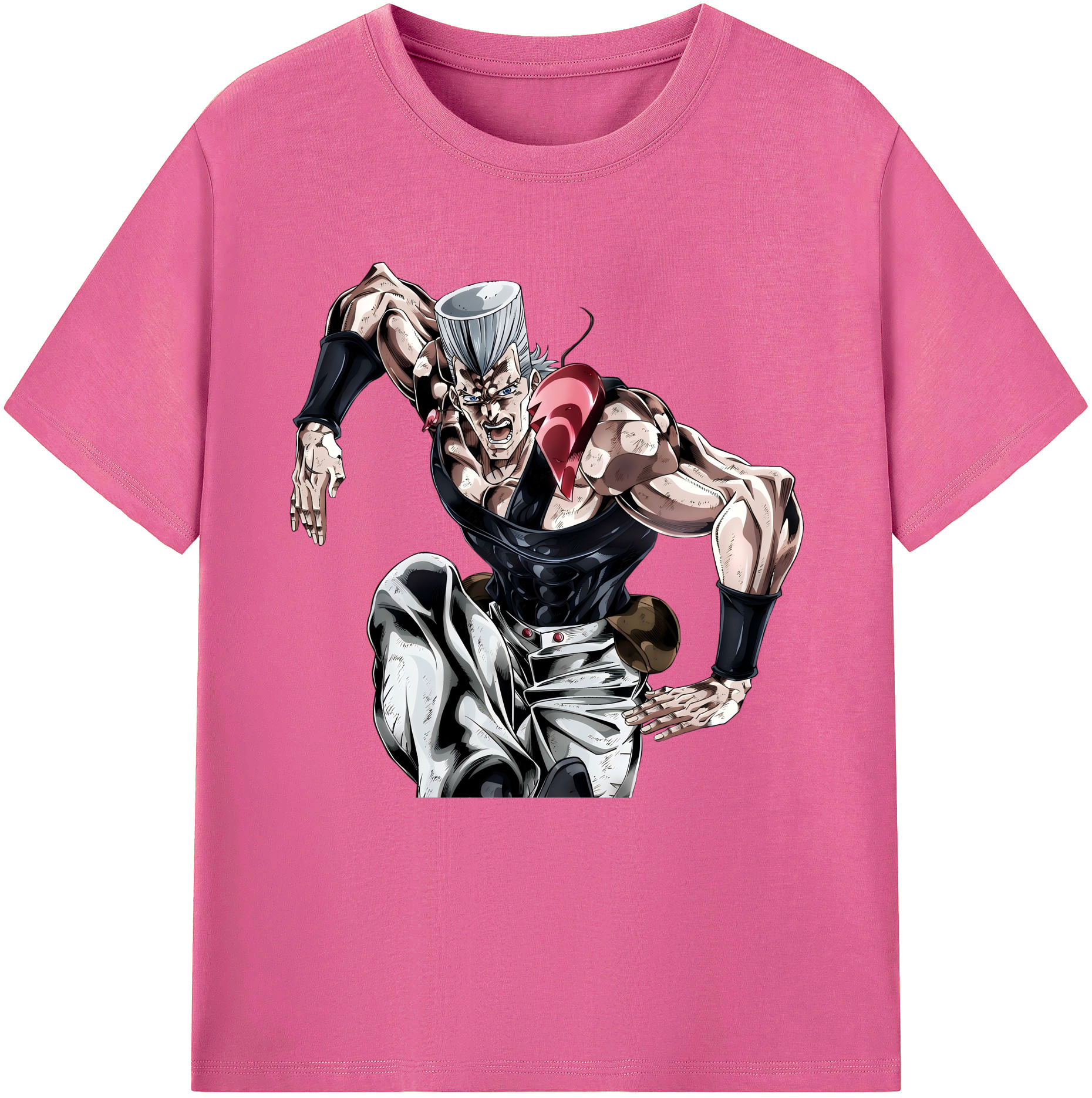 （画像用） ジョジョの奇妙な冒険 ジャン＝ピエール?ポルナレフ JoJo's Bizarre Adventure Jan Pierre Polnareff レディースカジュアルプリントTシャツ（綿100％）