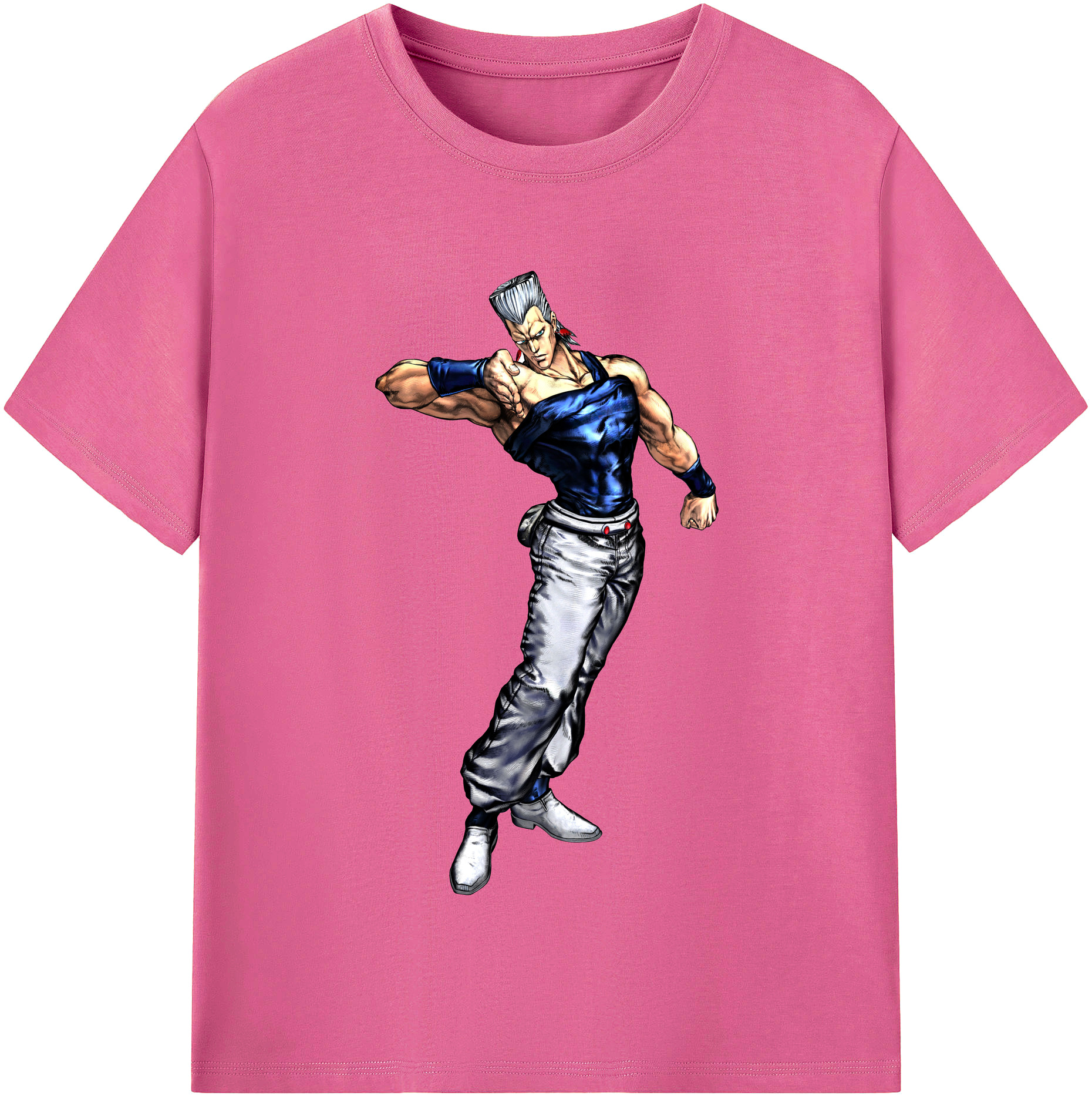 （画像用） ジョジョの奇妙な冒険 ジャン＝ピエール?ポルナレフ JoJo's Bizarre Adventure Jan Pierre Polnareff レディースカジュアルプリントTシャツ（綿100％）