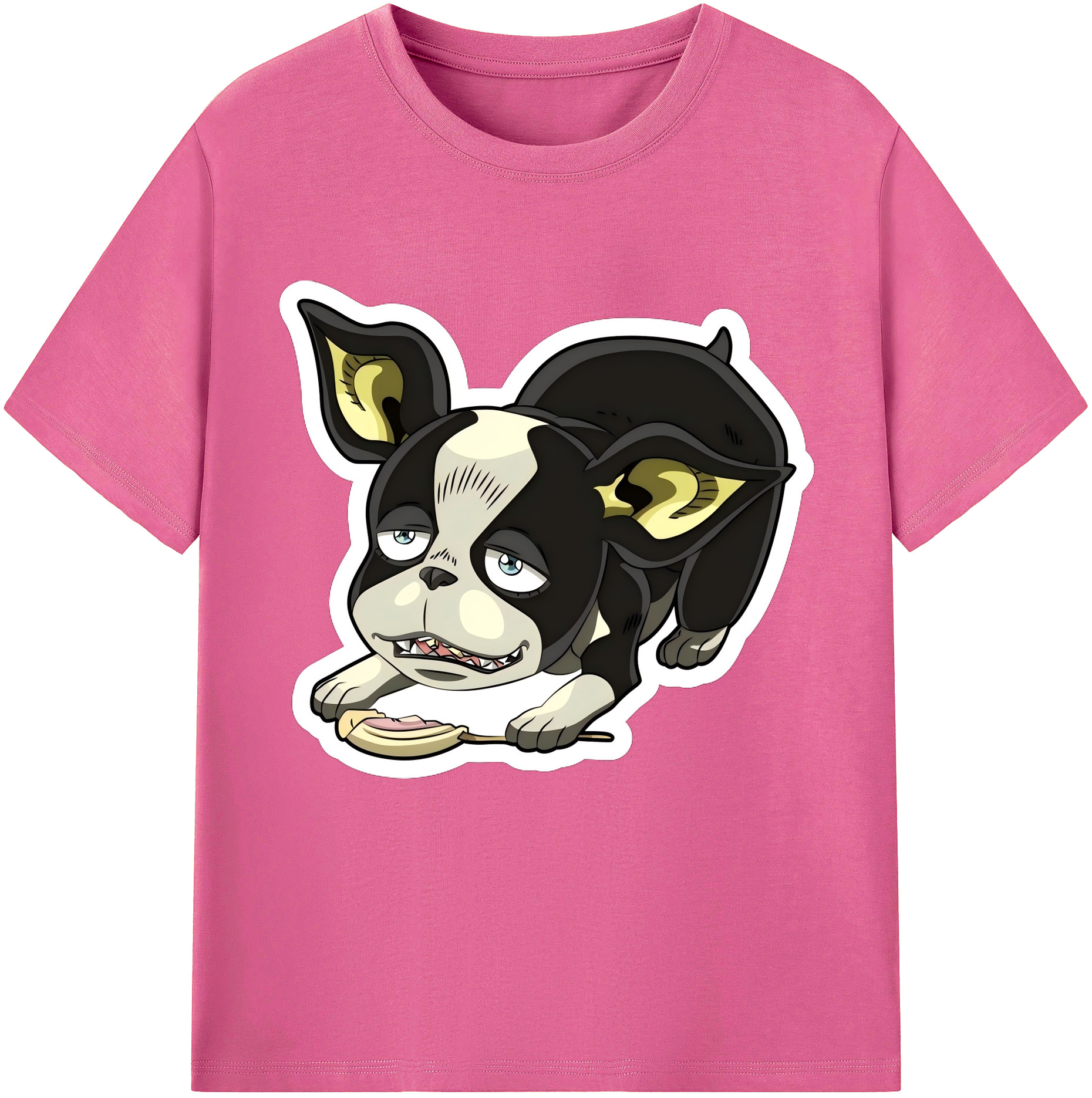 （画像用） ジョジョの奇妙な冒険 イギー JoJo's Bizarre Adventure Iggy レディースカジュアルプリントTシャツ（綿100％）