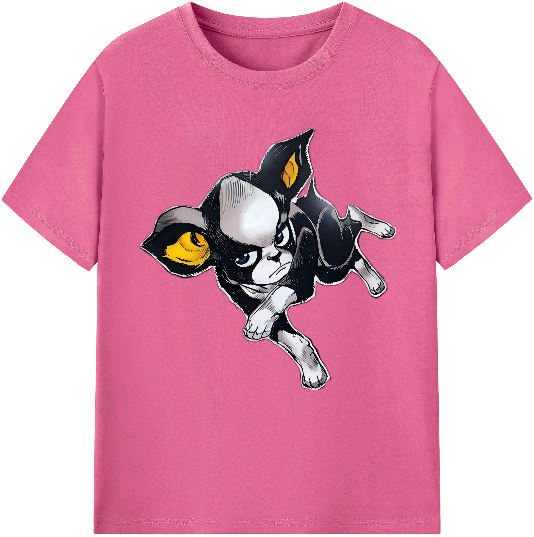 （画像用） ジョジョの奇妙な冒険 イギー JoJo's Bizarre Adventure Iggy レディースカジュアルプリントTシャツ（綿100％）