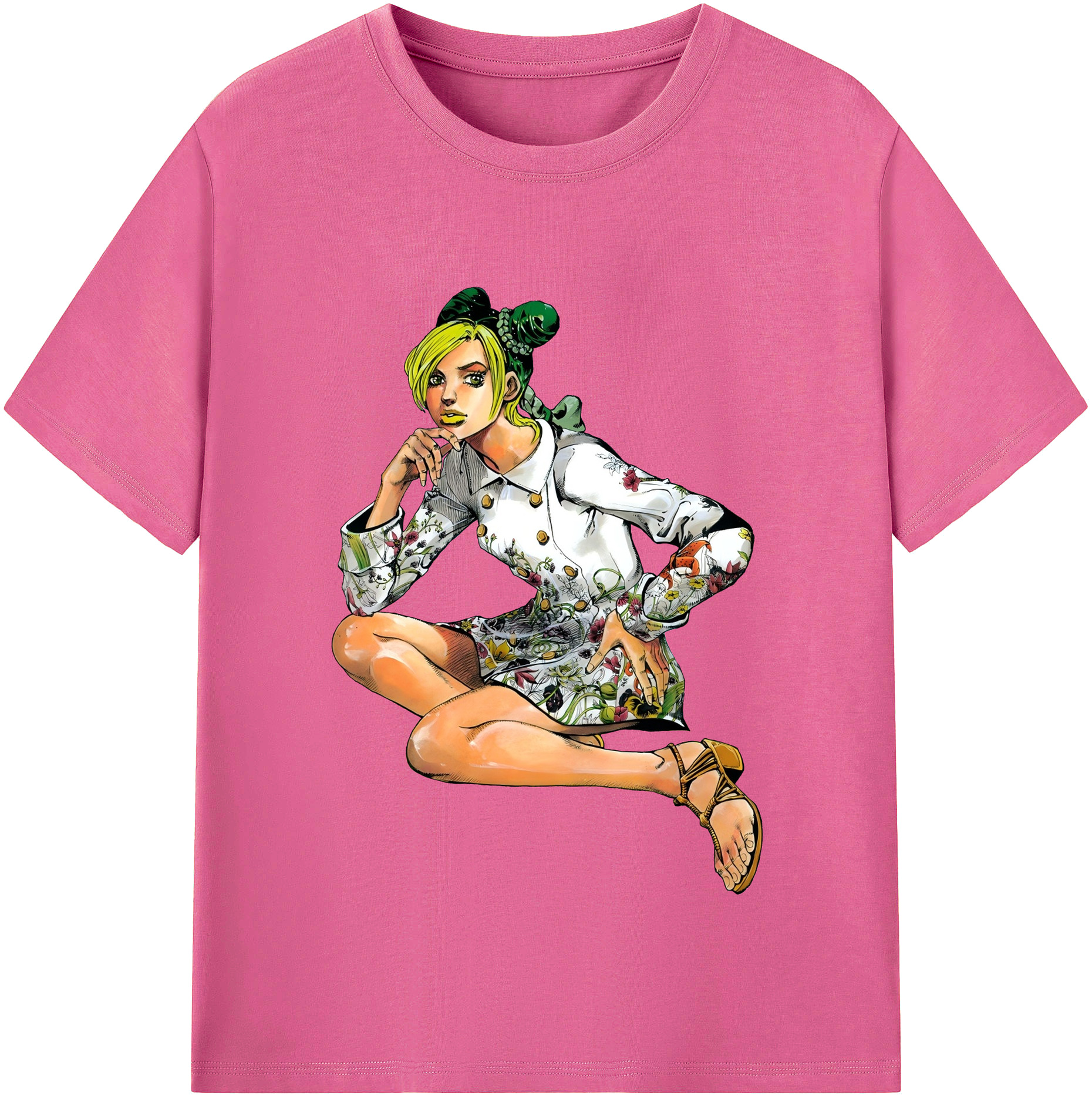 （画像用） "ジョジョの奇妙な冒険 くうじょう ジョリーン JoJo's Bizarre Adventure Jolyne Cujoh " レディースカジュアルプリントTシャツ（綿100％）