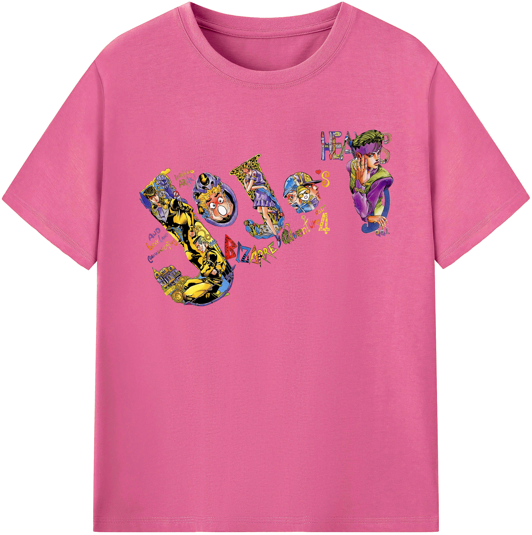 （画像用） ジョジョの奇妙な冒険 JoJo's Bizarre Adventure レディースカジュアルプリントTシャツ（綿100％）
