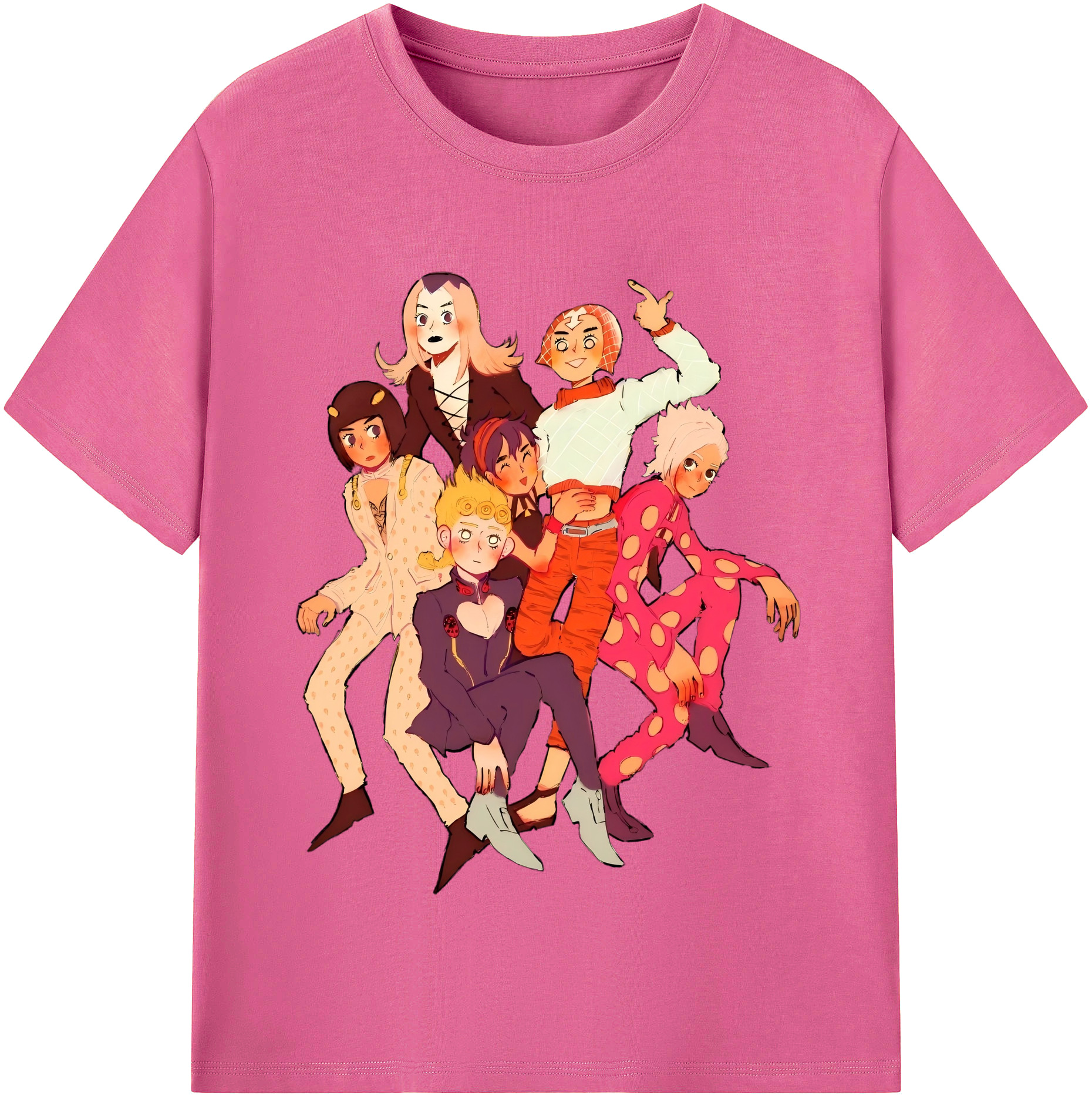 （画像用） ジョジョの奇妙な冒険 JoJo's Bizarre Adventure レディースカジュアルプリントTシャツ（綿100％）
