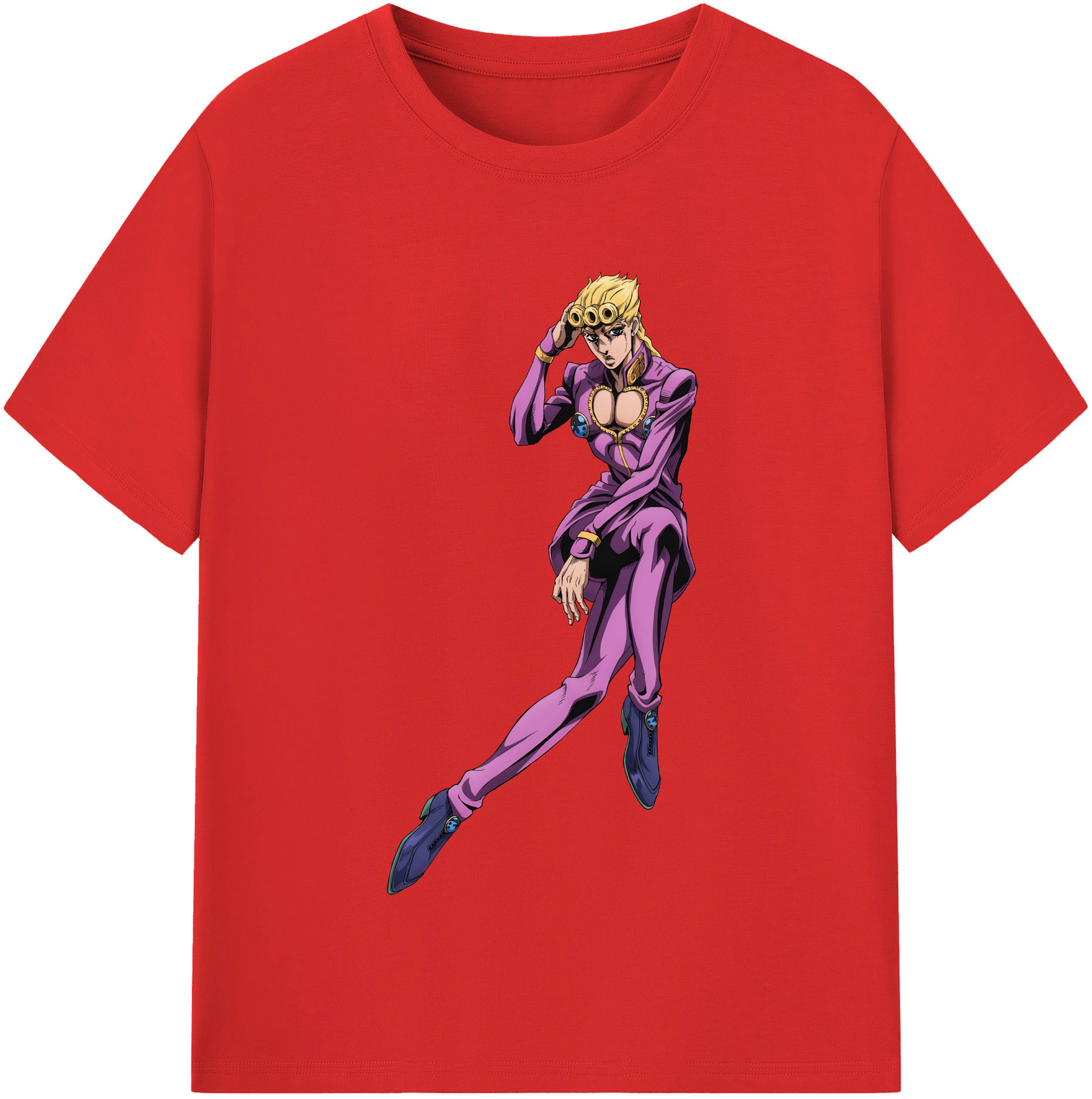 （画像用） ジョジョの奇妙な冒険 ジョルノ?ジョバァーナ JoJo's Bizarre Adventure Giorno Giovanna レディースカジュアルプリントTシャツ（綿100％）