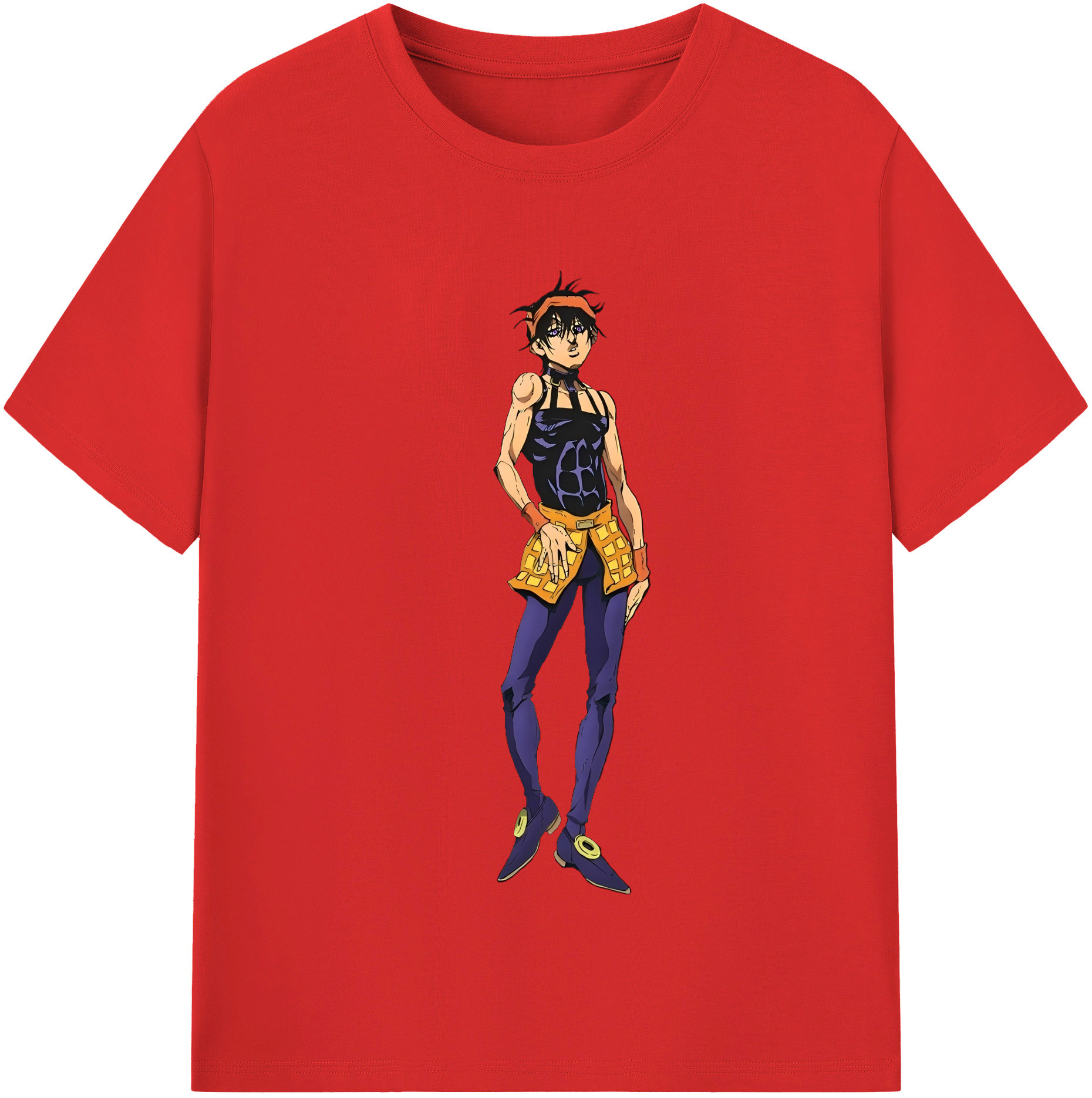 （画像用） ジョジョの奇妙な冒険 ナランチャ?ギルガ JoJo's Bizarre Adventure Narancia Ghirga レディースカジュアルプリントTシャツ（綿100％）