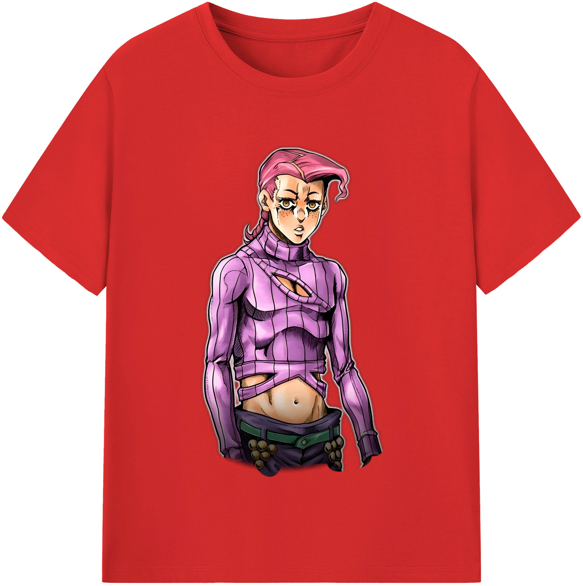 （画像用） ジョジョの奇妙な冒険 ビネガー?ドッピオ JoJo's Bizarre Adventure Vinegar Doppio レディースカジュアルプリントTシャツ（綿100％）