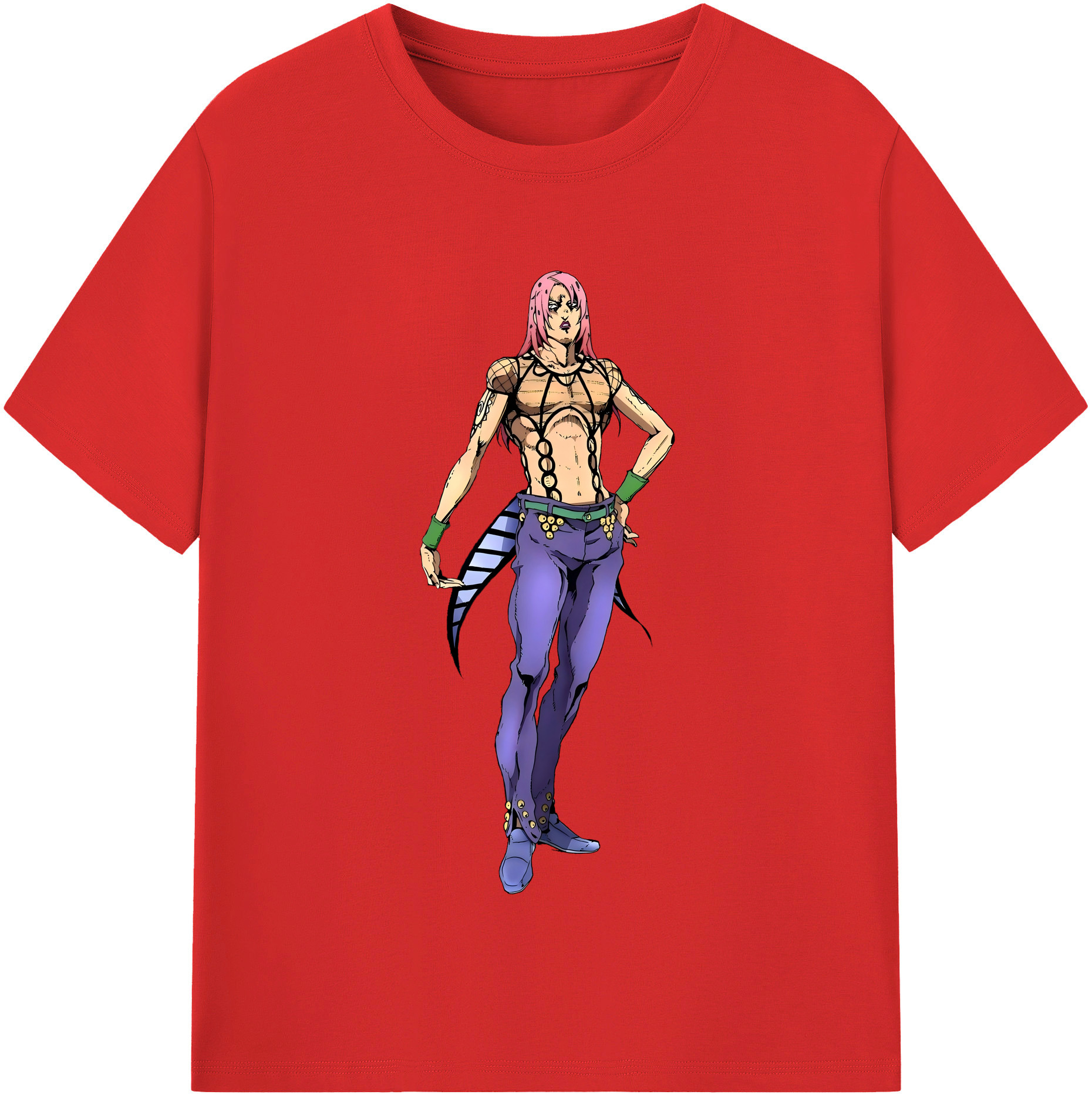（画像用） ジョジョの奇妙な冒険 ビネガー?ドッピオ JoJo's Bizarre Adventure Vinegar Doppio レディースカジュアルプリントTシャツ（綿100％）
