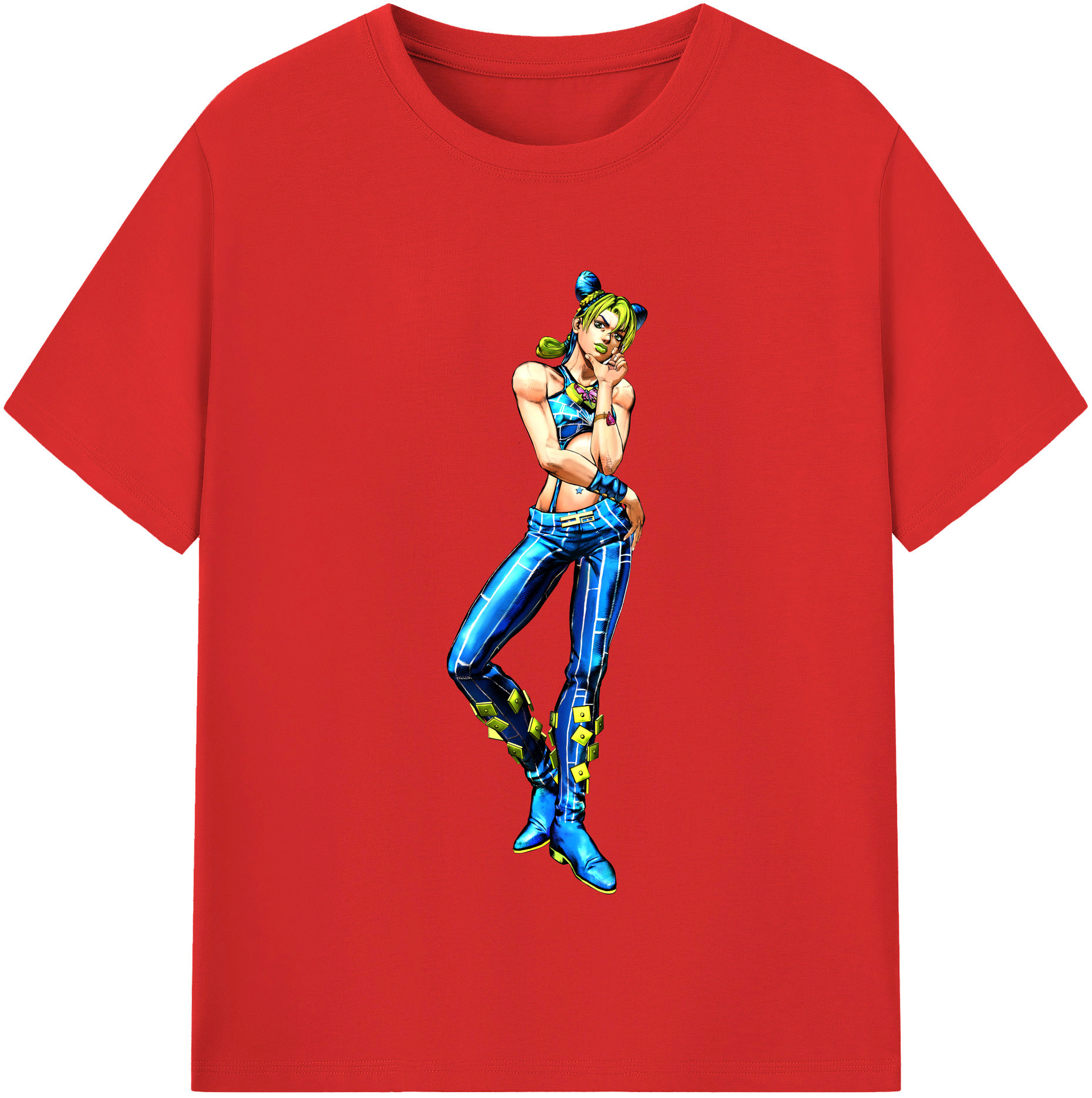 （画像用） "ジョジョの奇妙な冒険 くうじょう ジョリーン JoJo's Bizarre Adventure Jolyne Cujoh " レディースカジュアルプリントTシャツ（綿100％）