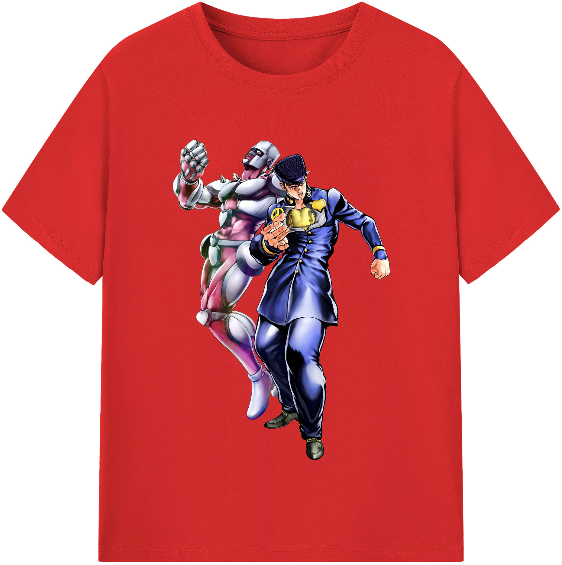 （画像用） ジョジョの奇妙な冒険 ひがしかた じょうすけ JoJo's Bizarre Adventure Higashikata Josuke レディースカジュアルプリントTシャツ（綿100％）