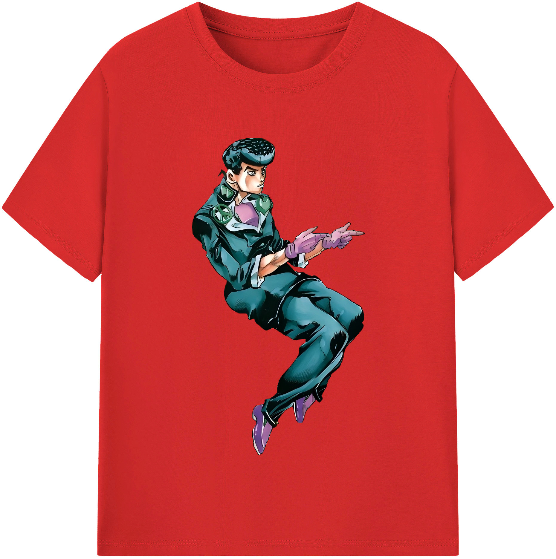 （画像用） ジョジョの奇妙な冒険 ひがしかた じょうすけ JoJo's Bizarre Adventure Higashikata Josuke レディースカジュアルプリントTシャツ（綿100％）