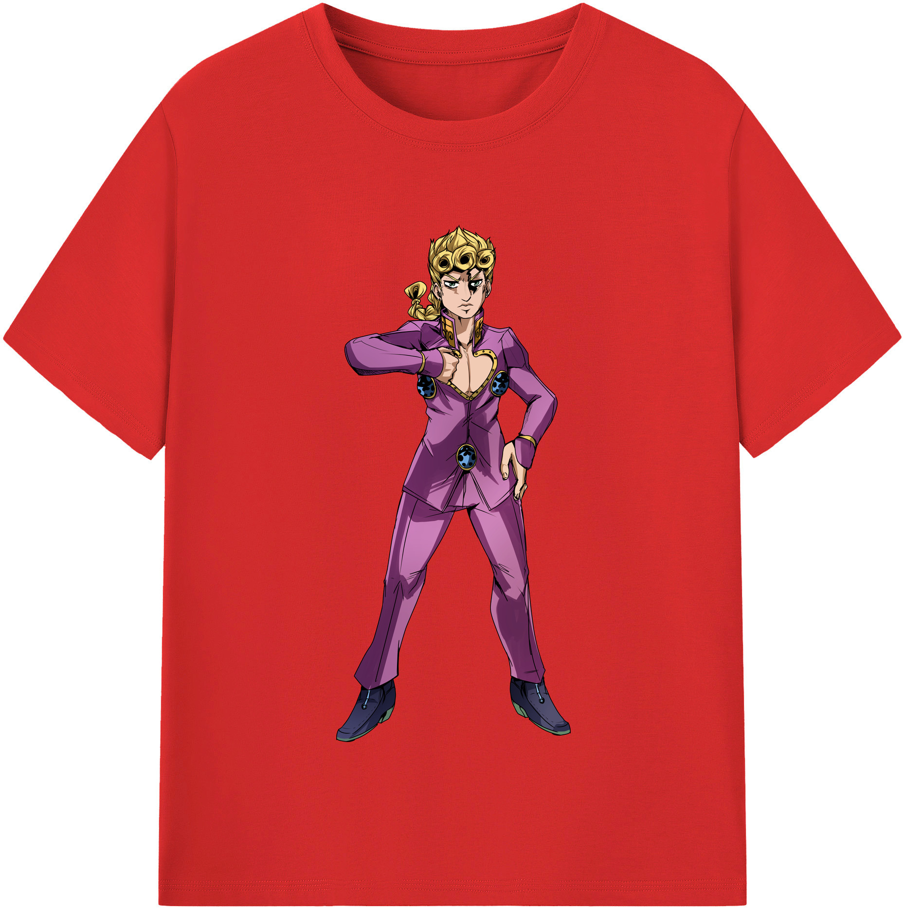 （画像用） ジョジョの奇妙な冒険 ジョルノ?ジョバァーナ JoJo's Bizarre Adventure Giorno Giovanna レディースカジュアルプリントTシャツ（綿100％）