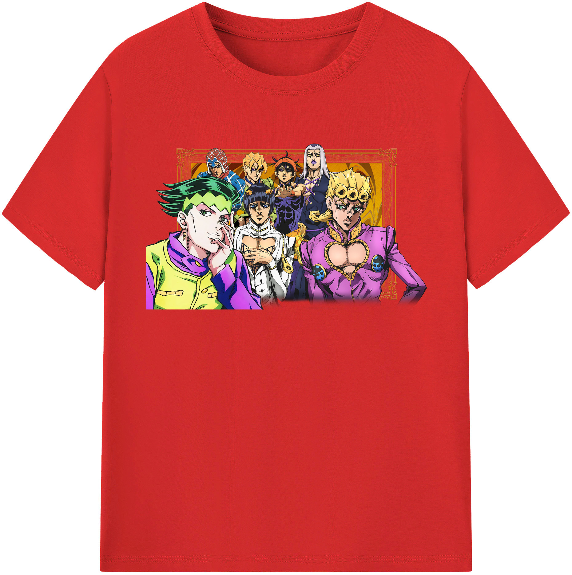 （画像用） ジョジョの奇妙な冒険 ジョルノ?ジョバァーナ JoJo's Bizarre Adventure Giorno Giovanna レディースカジュアルプリントTシャツ（綿100％）