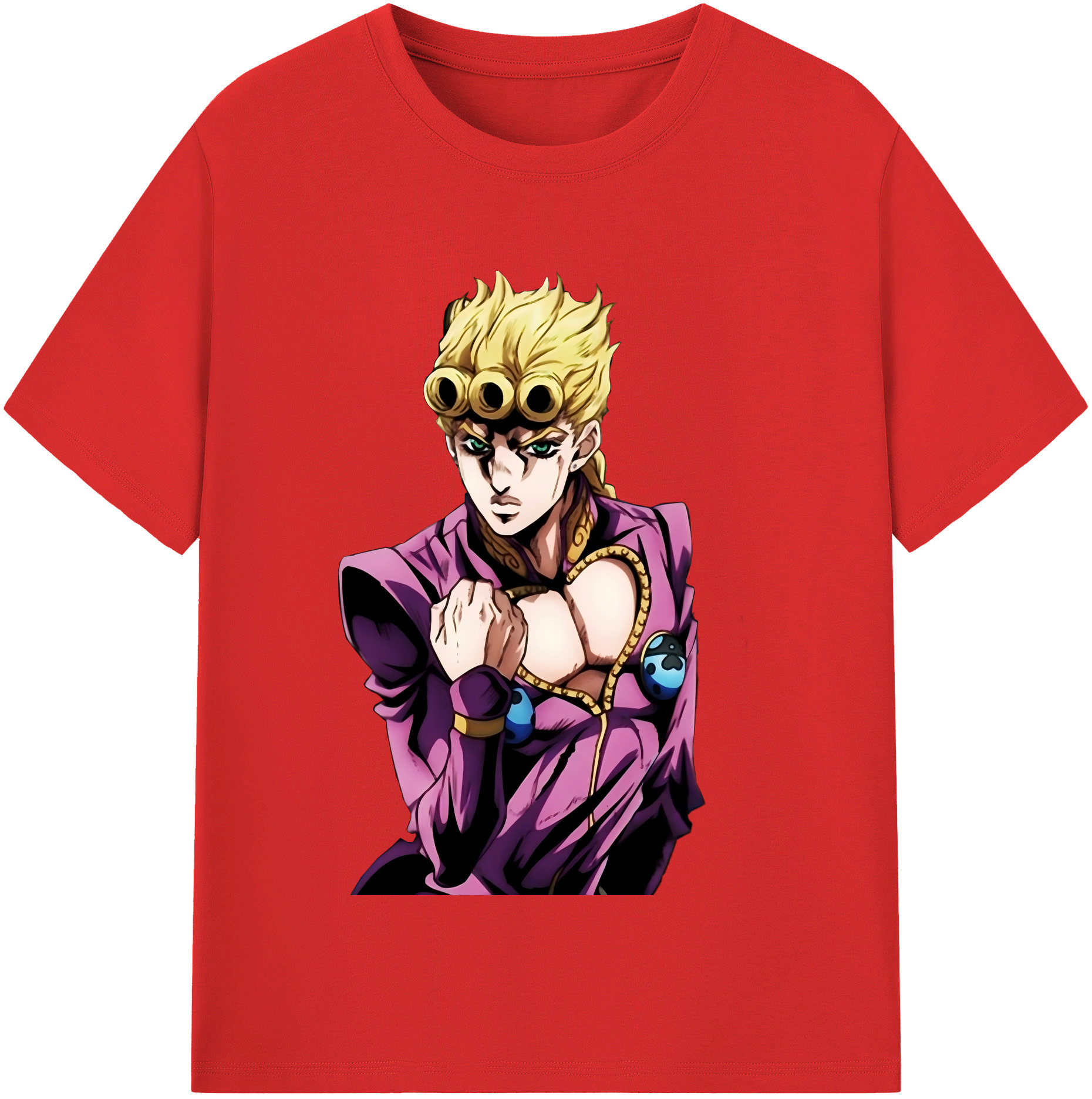 （画像用） ジョジョの奇妙な冒険 ジョルノ?ジョバァーナ JoJo's Bizarre Adventure Giorno Giovanna レディースカジュアルプリントTシャツ（綿100％）