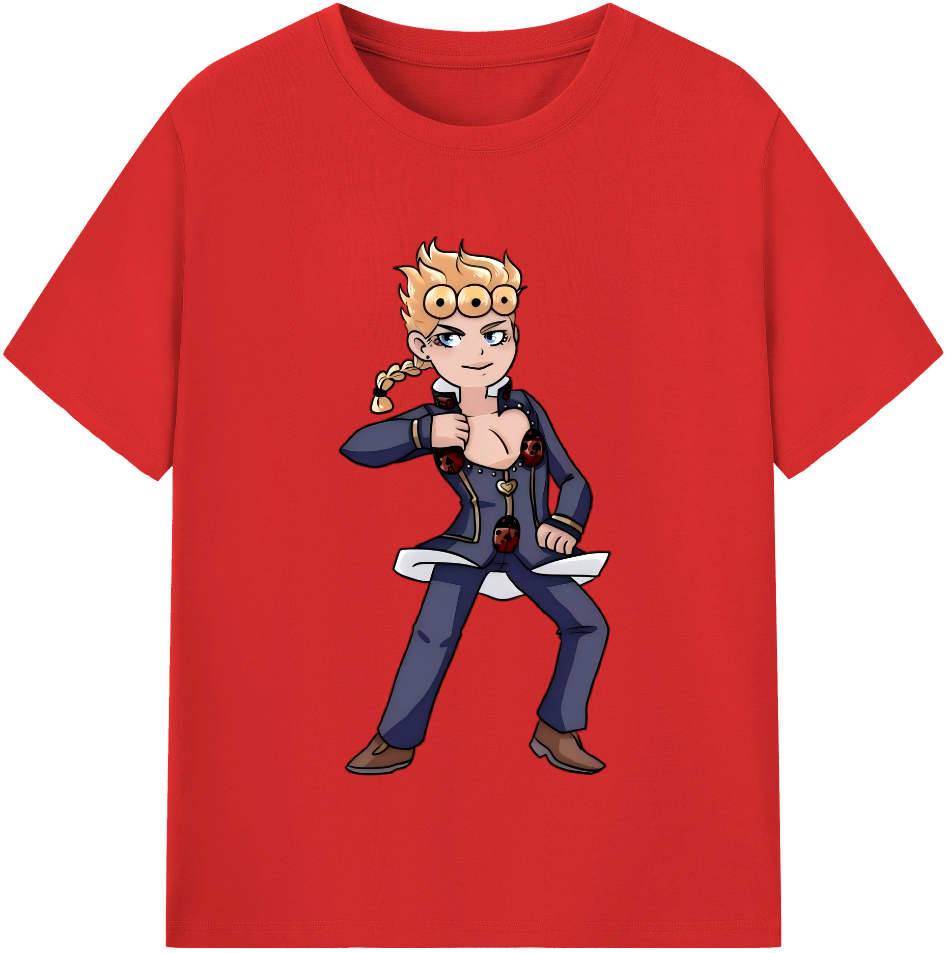 （画像用） ジョジョの奇妙な冒険 ジョルノ?ジョバァーナ JoJo's Bizarre Adventure Giorno Giovanna レディースカジュアルプリントTシャツ（綿100％）