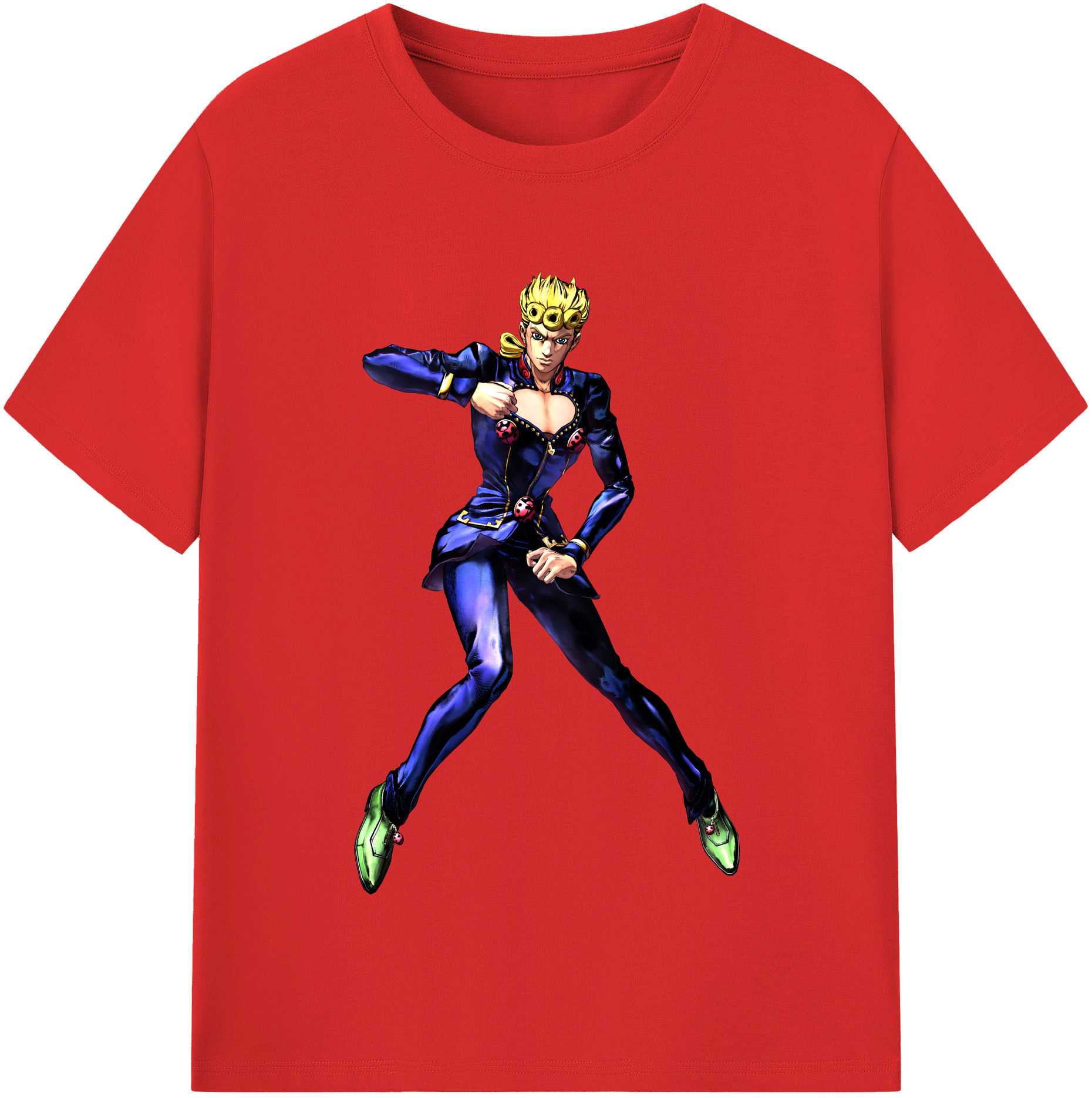 （画像用） ジョジョの奇妙な冒険 ジョルノ?ジョバァーナ JoJo's Bizarre Adventure Giorno Giovanna レディースカジュアルプリントTシャツ（綿100％）