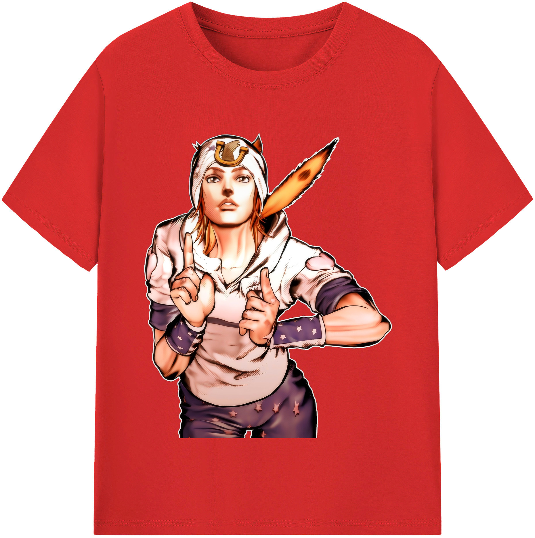 （画像用） ジョジョの奇妙な冒険 ジョナサン?ジョースター JoJo's Bizarre Adventure Jonathan Joestar レディースカジュアルプリントTシャツ（綿100％）