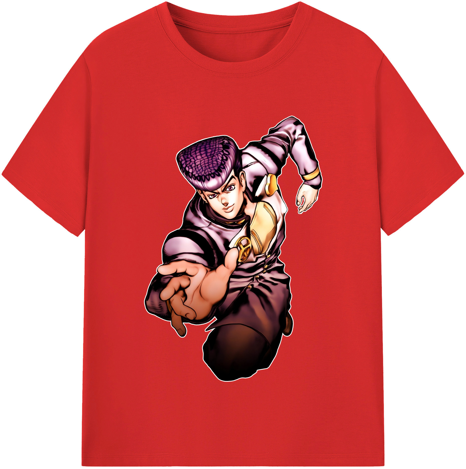 （画像用） ジョジョの奇妙な冒険 ひがしかた じょうすけ JoJo's Bizarre Adventure Higashikata Josuke レディースカジュアルプリントTシャツ（綿100％）
