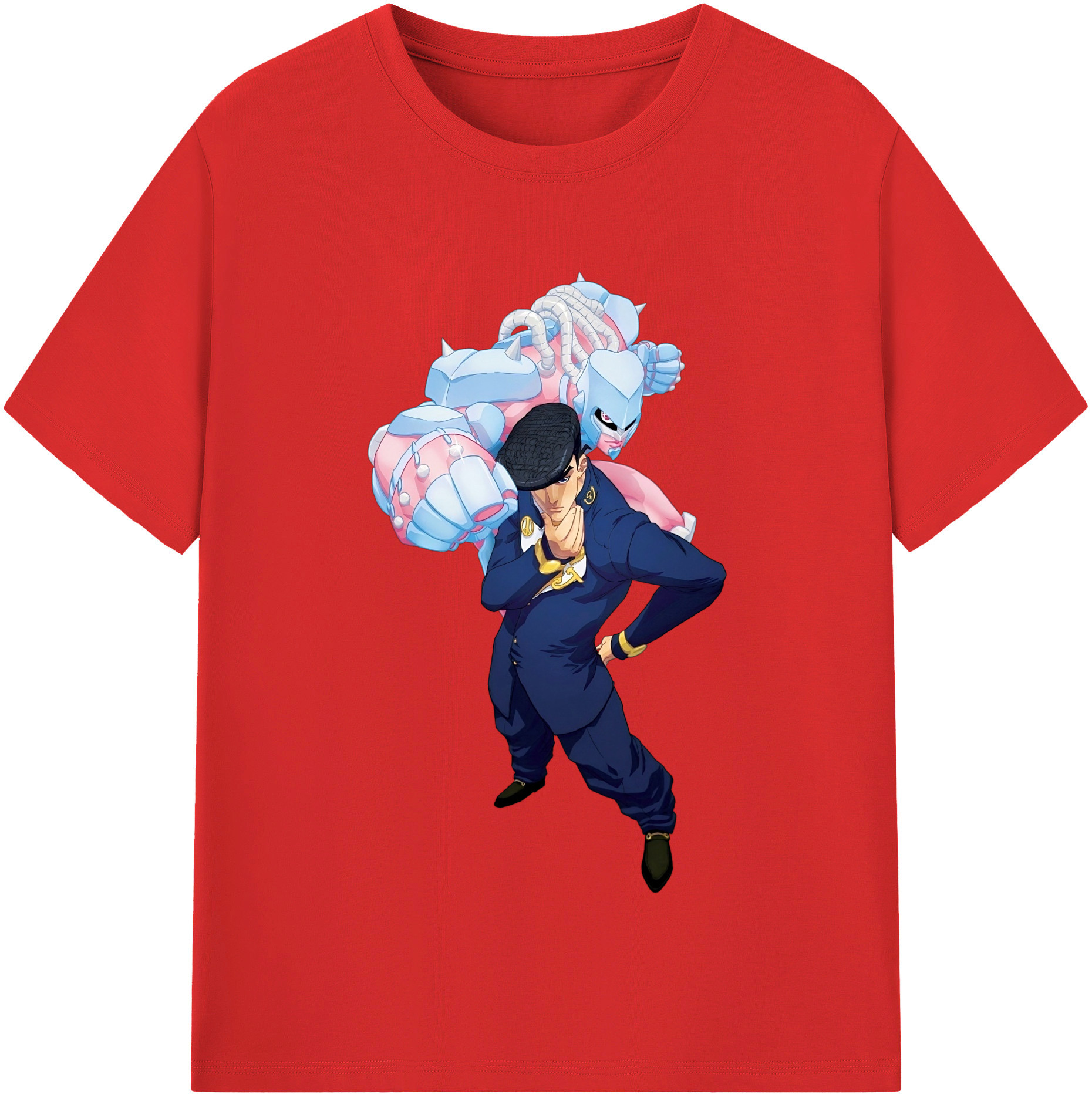 （画像用） ジョジョの奇妙な冒険 ひがしかた じょうすけ JoJo's Bizarre Adventure Higashikata Josuke レディースカジュアルプリントTシャツ（綿100％）
