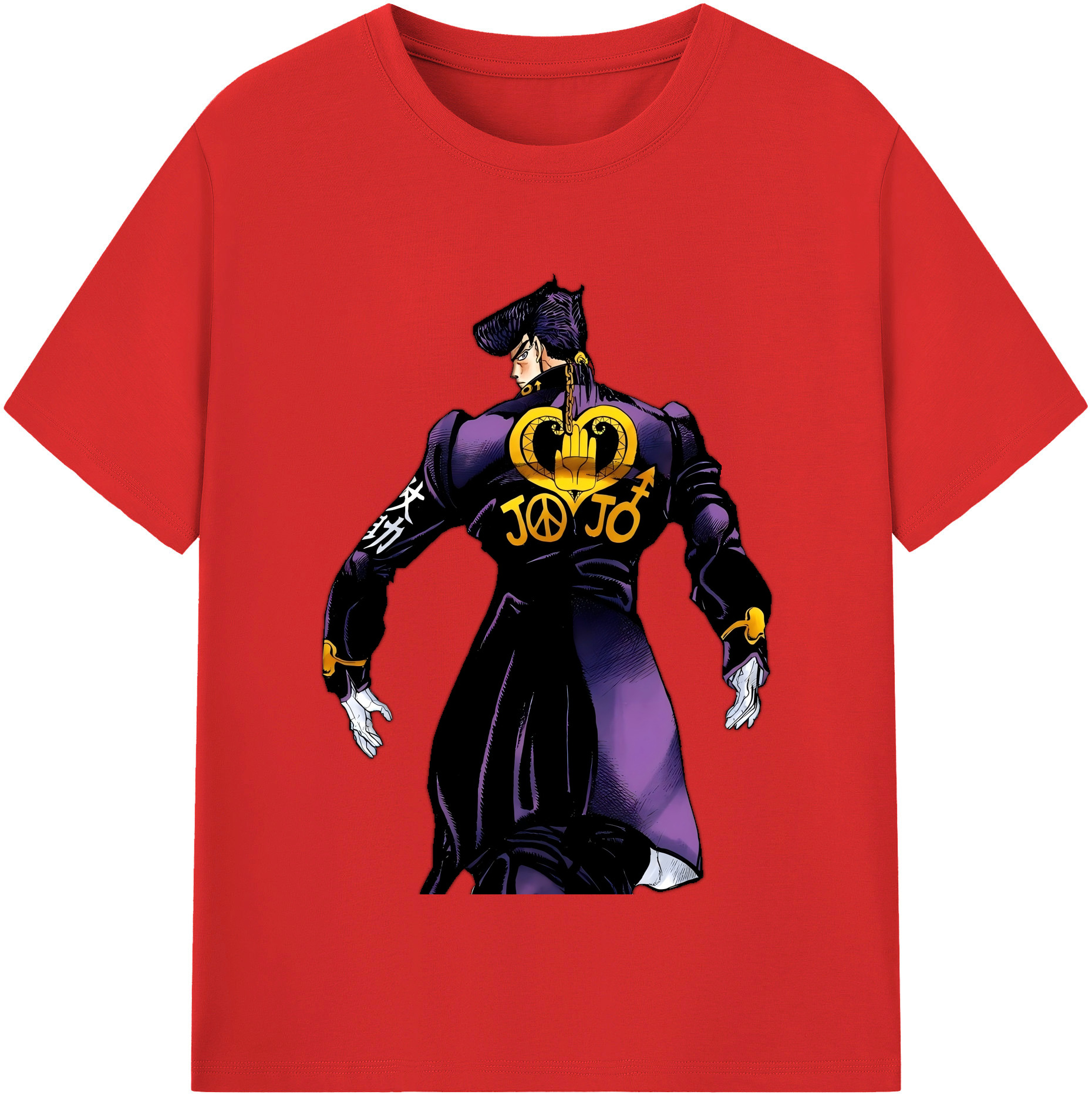 （画像用） ジョジョの奇妙な冒険 ひがしかた じょうすけ JoJo's Bizarre Adventure Higashikata Josuke レディースカジュアルプリントTシャツ（綿100％）