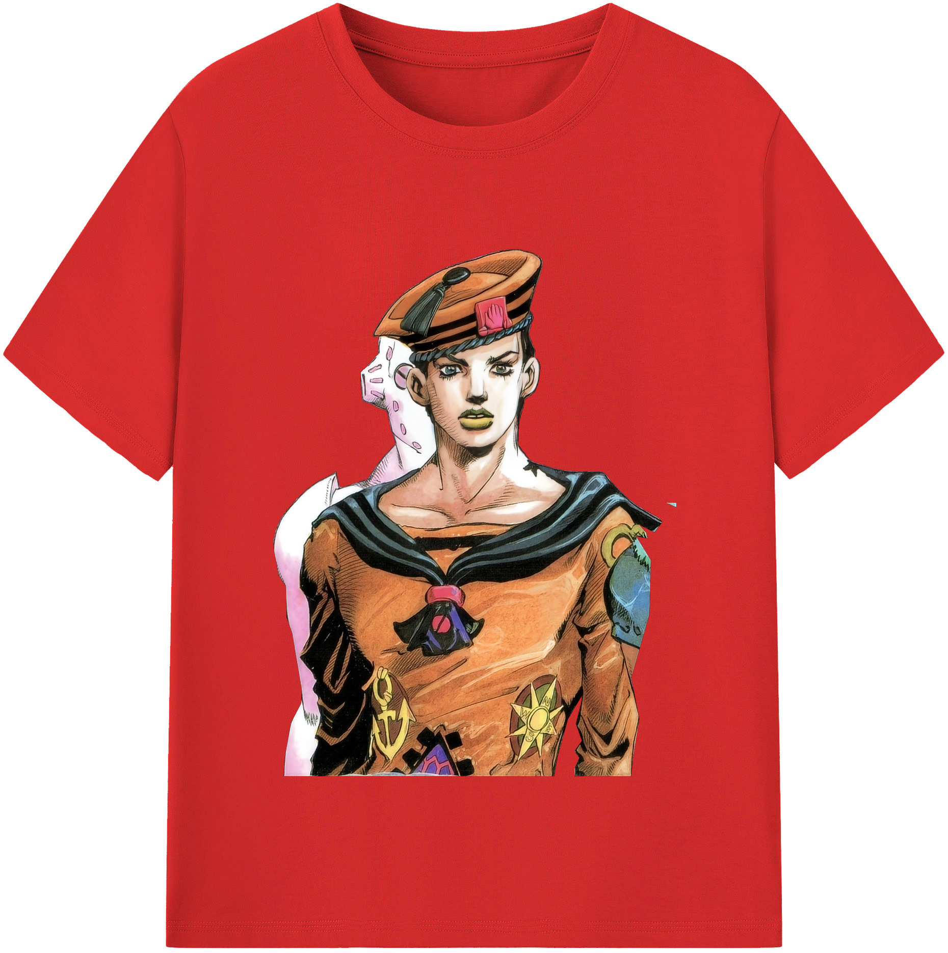 （画像用） ジョジョの奇妙な冒険 東方定助 JoJo's Bizarre Adventure Higashikata Josuke レディースカジュアルプリントTシャツ（綿100％）