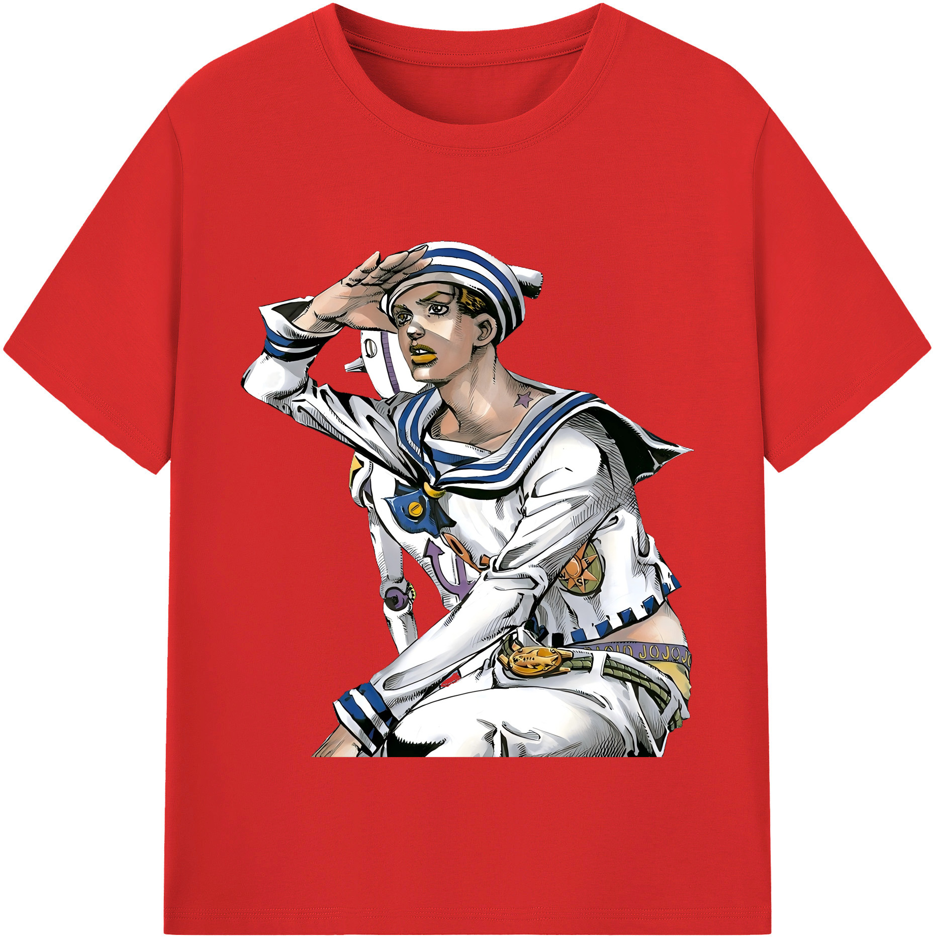（画像用） ジョジョの奇妙な冒険 東方定助 JoJo's Bizarre Adventure Higashikata Josuke レディースカジュアルプリントTシャツ（綿100％）